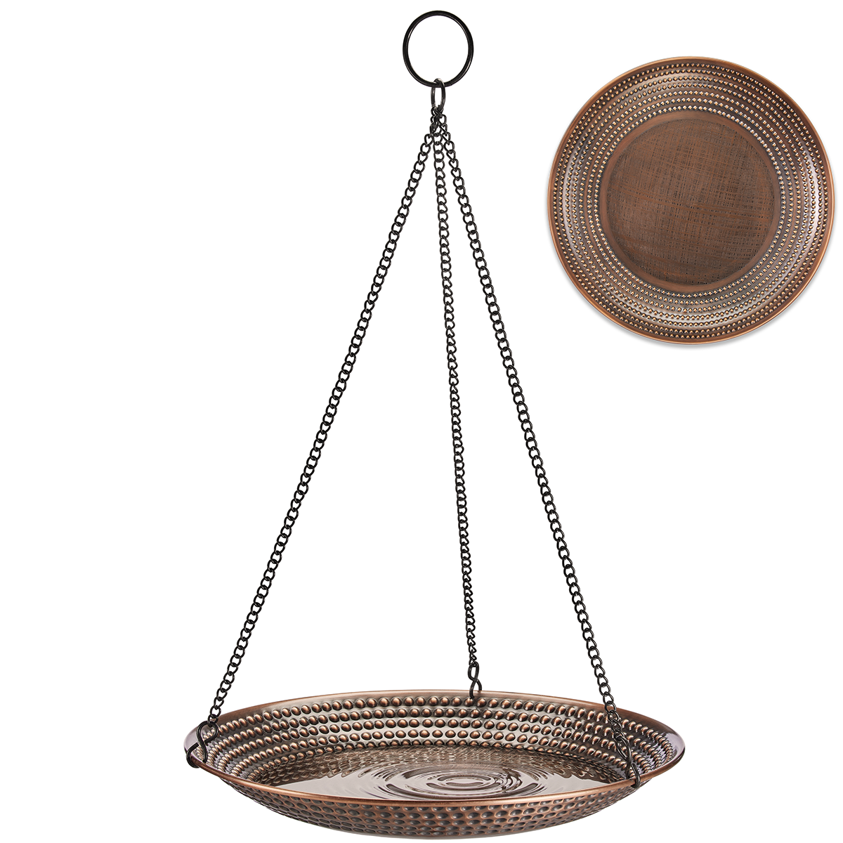 13.5" Hanging Copper Bird Bath