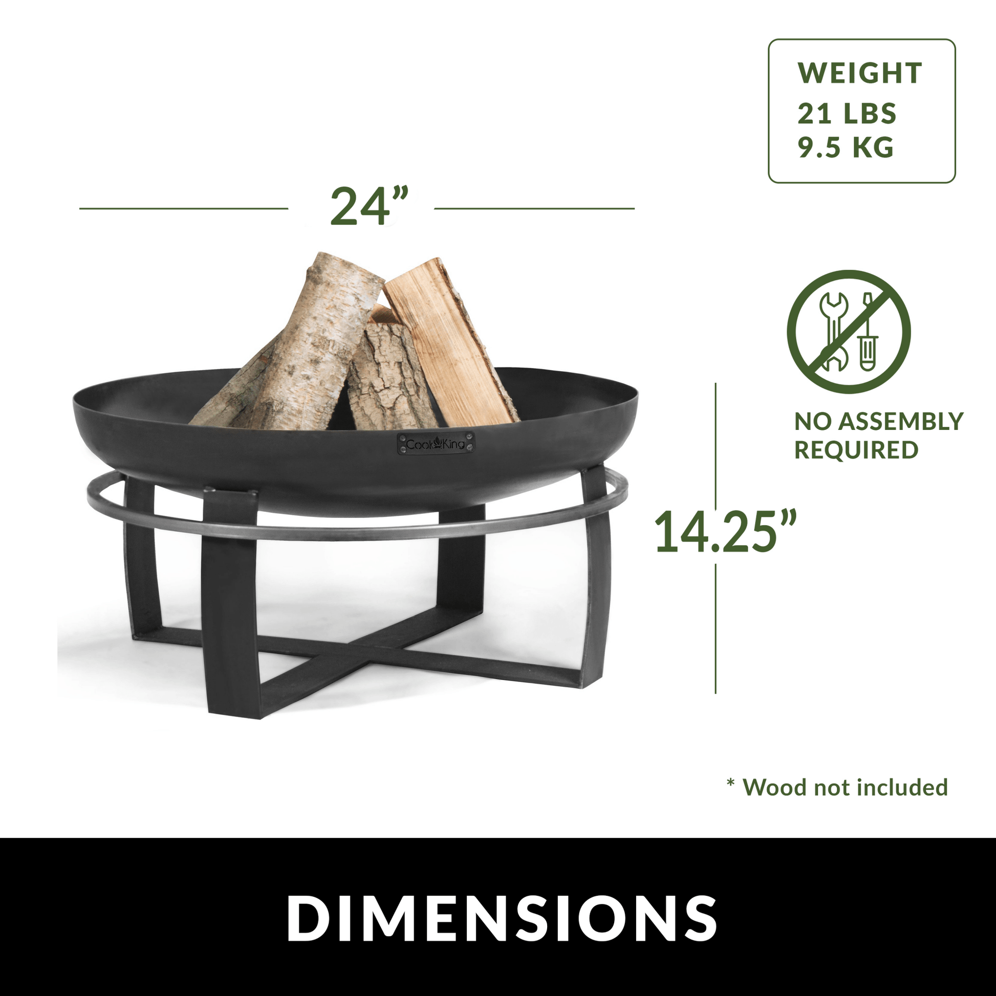 Viking 24" Fire Pit with Cover Lid - Good Directions