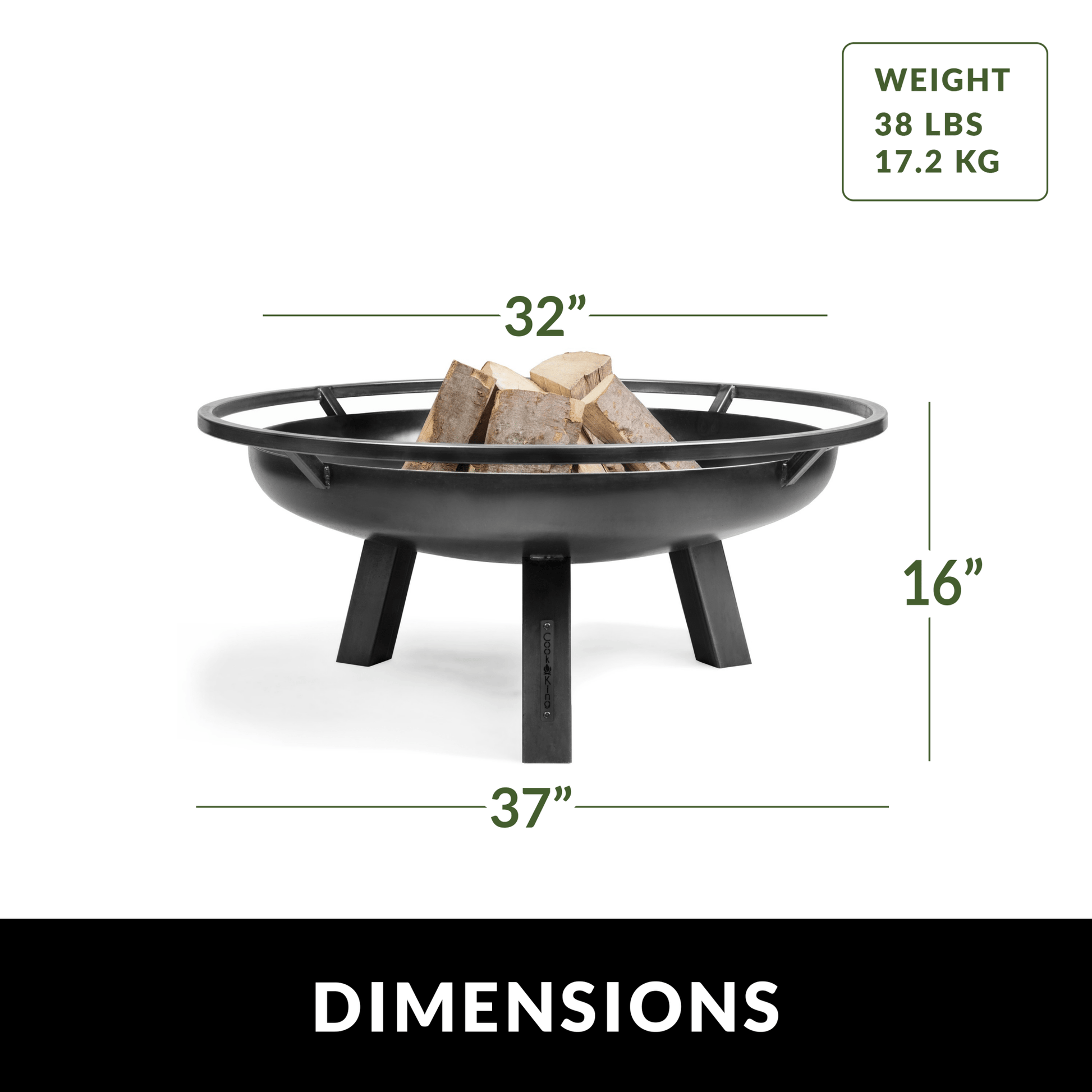Porto 32" Fire Pit with Cover Lid - Good Directions