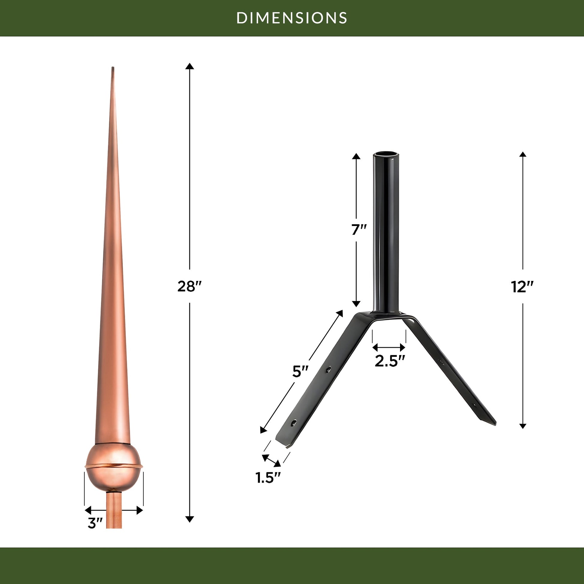 28" Gawain Rooftop Finial - Good Directions