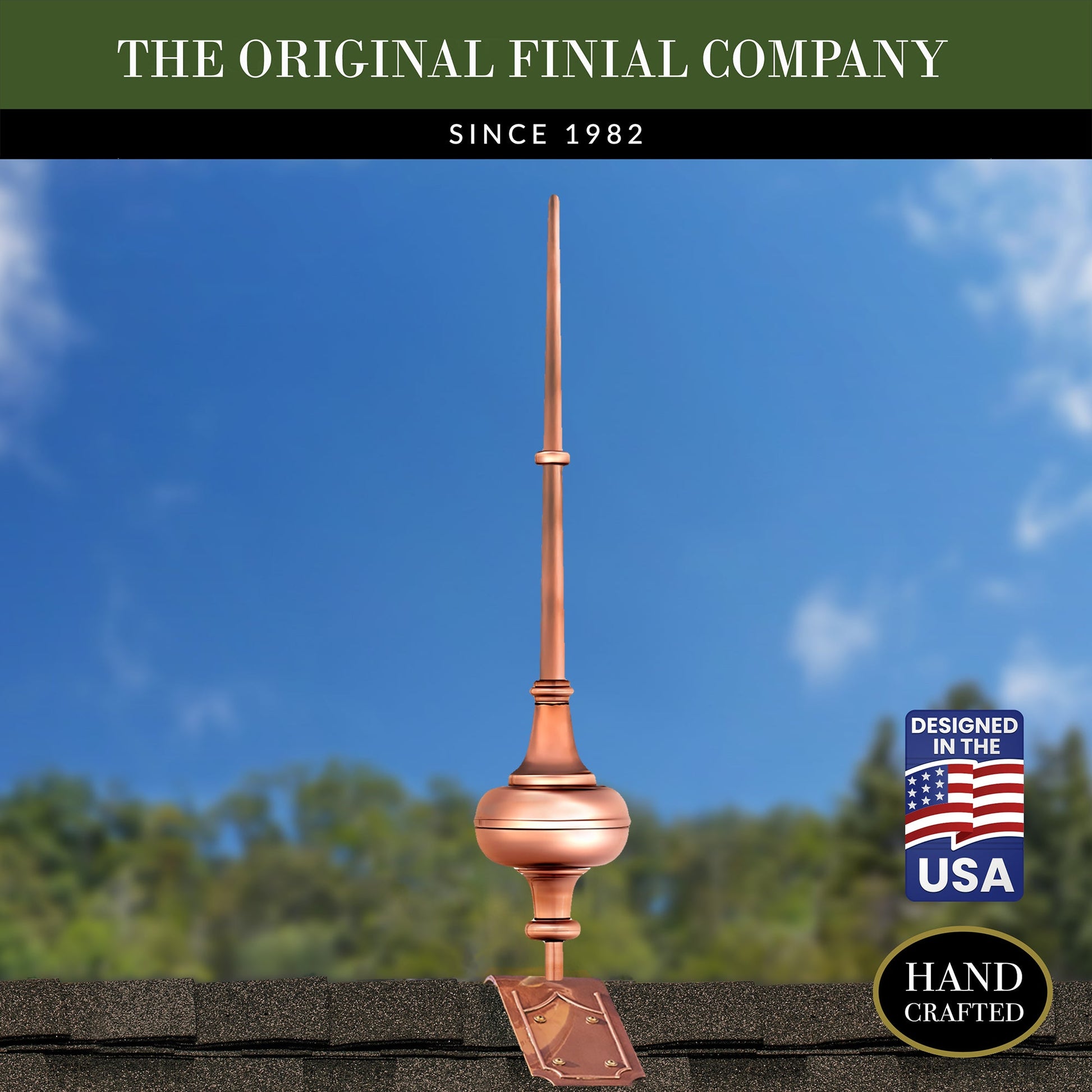 28" Morgana Finial with Decorative Roof Mount   - Good Directions