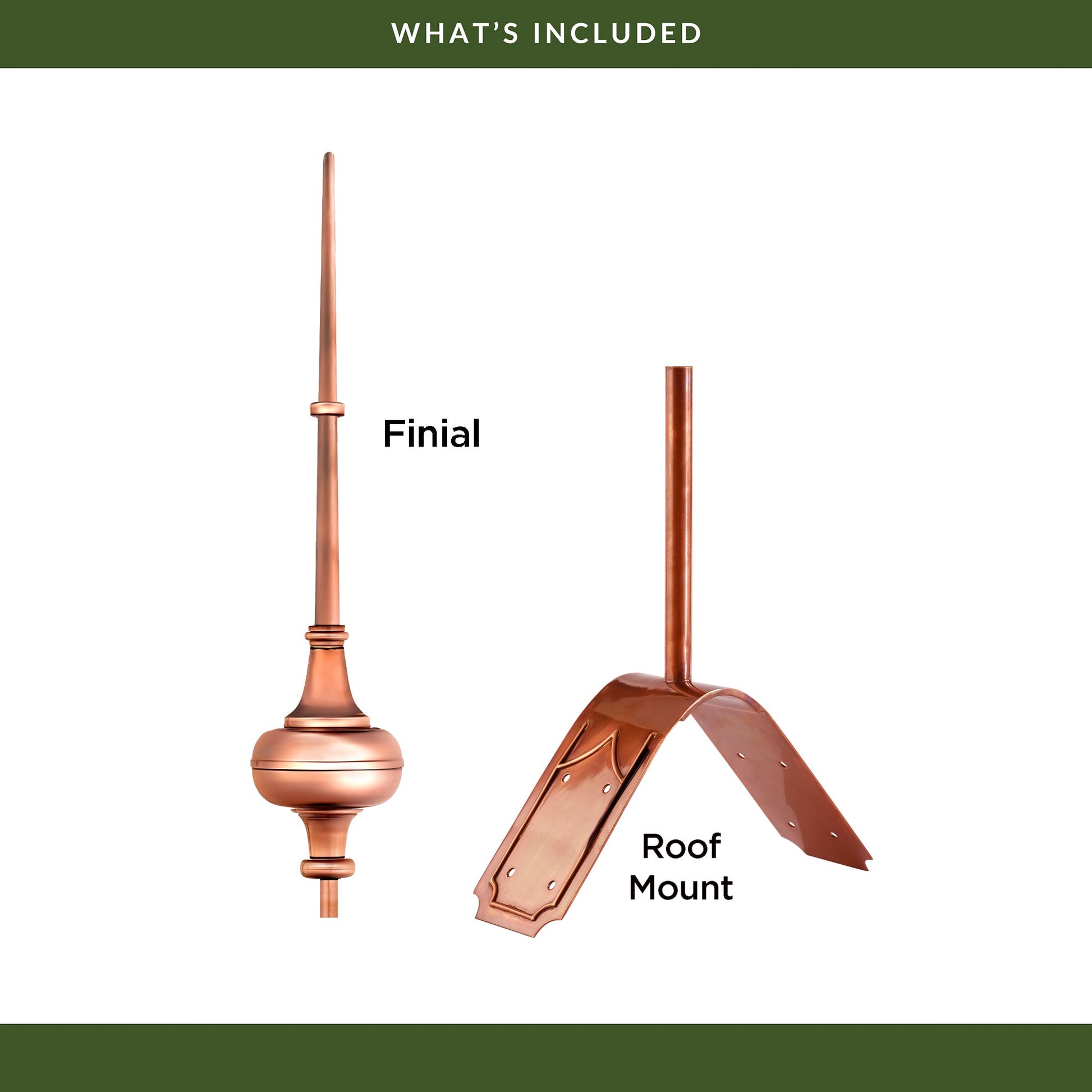 28" Morgana Finial with Decorative Roof Mount   - Good Directions