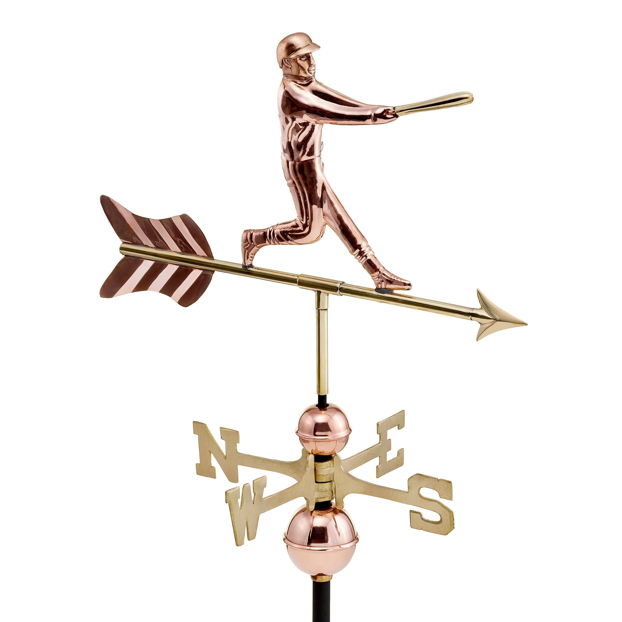 Baseball Player Copper Weathervane - Good Directions