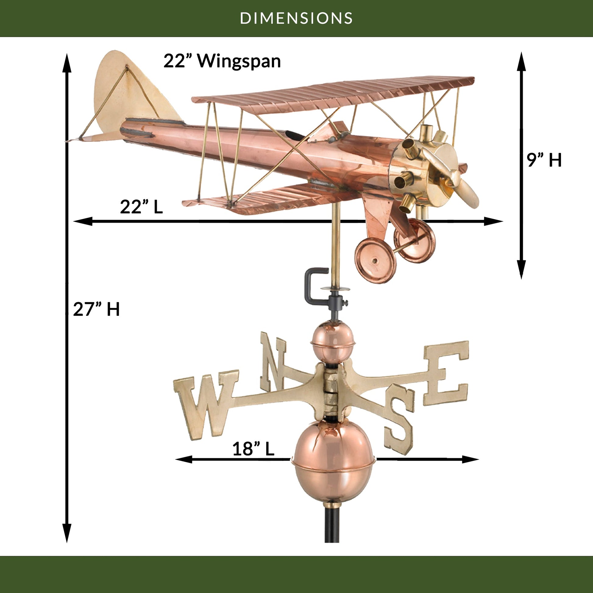 Biplane Weathervane - Good Directions