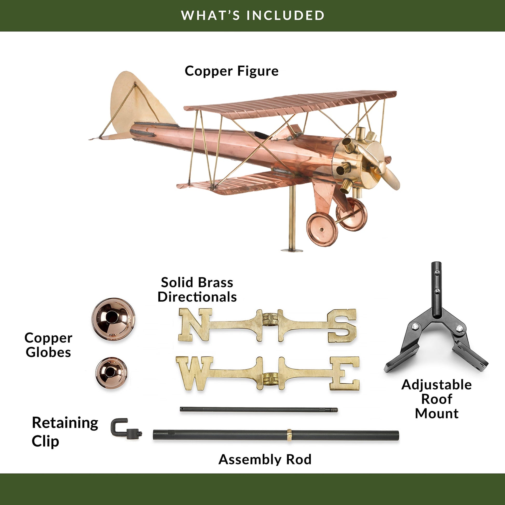 Biplane Weathervane - Good Directions