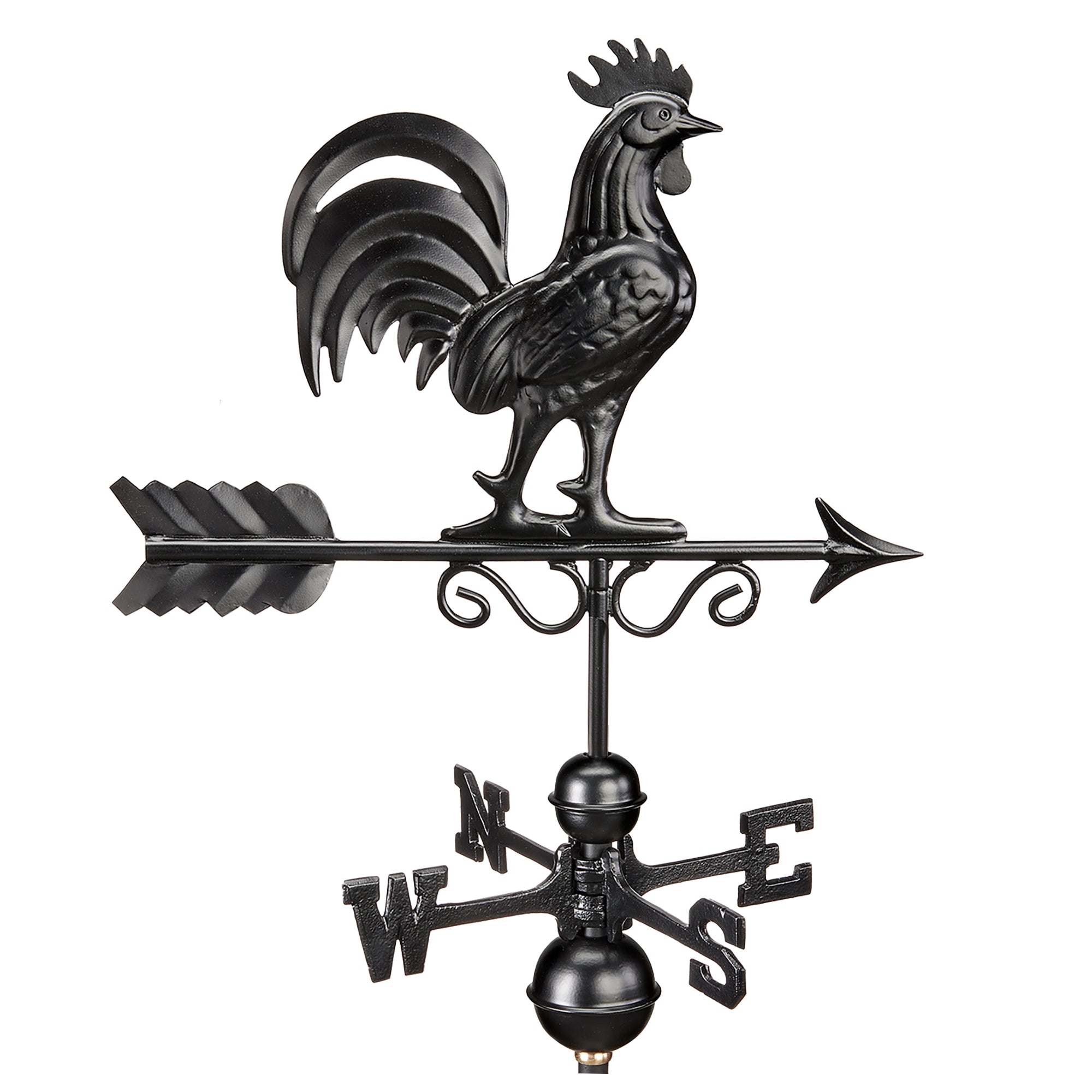 Black Aluminum Bantam Rooster Standard Weathervane - Good Directions
