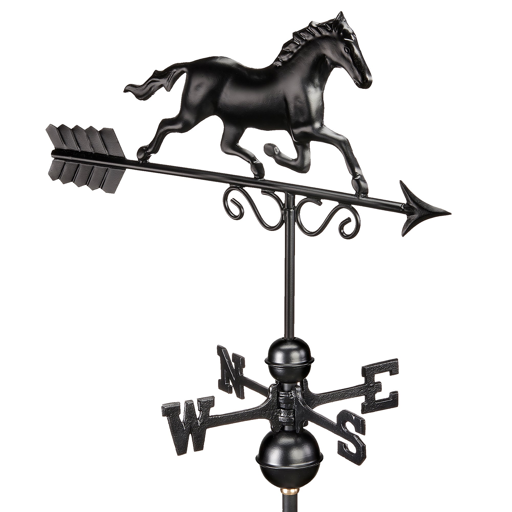 Black Aluminum Galloping Horse - Good Directions