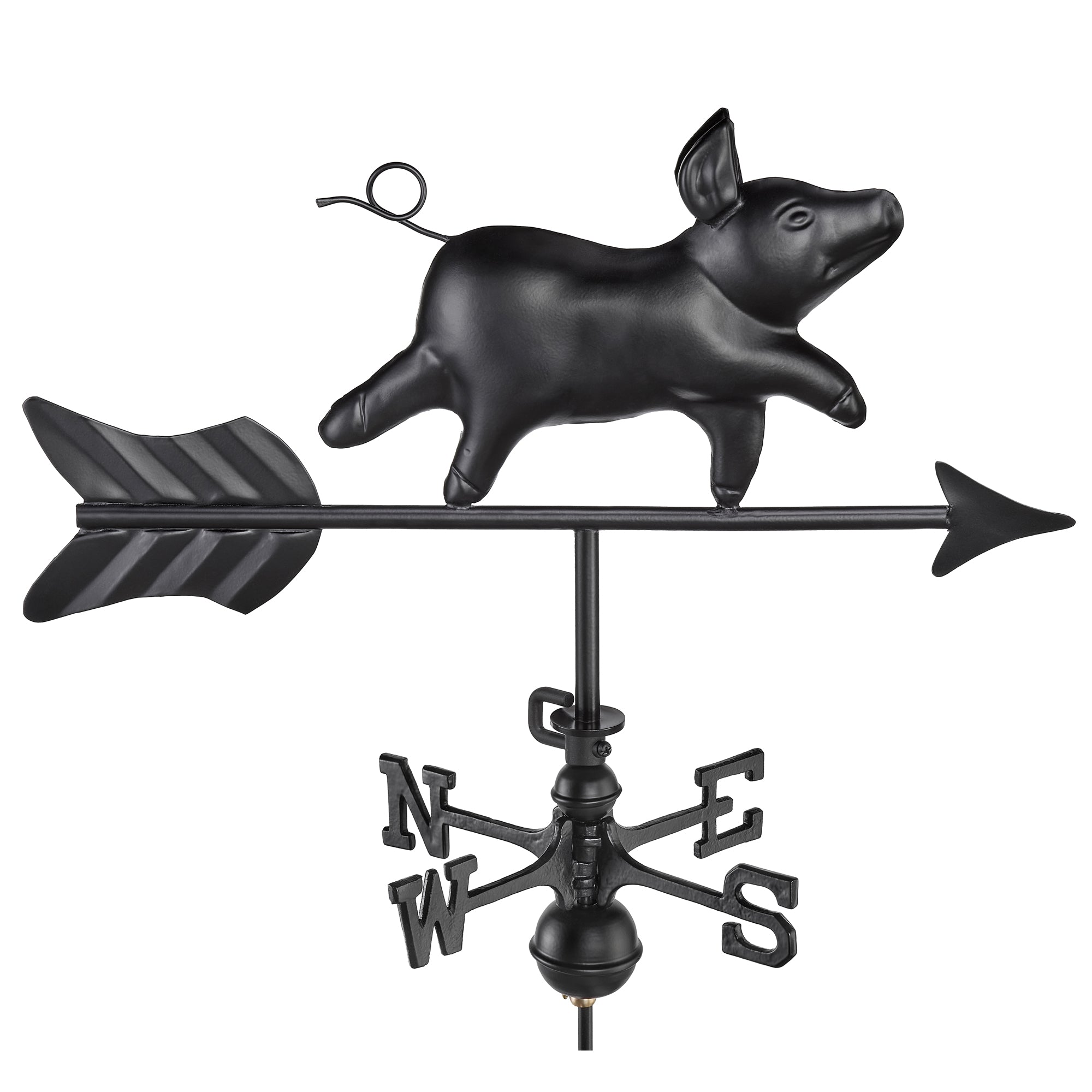 Black Aluminum Pig Cottage Weathervane - Good Directions