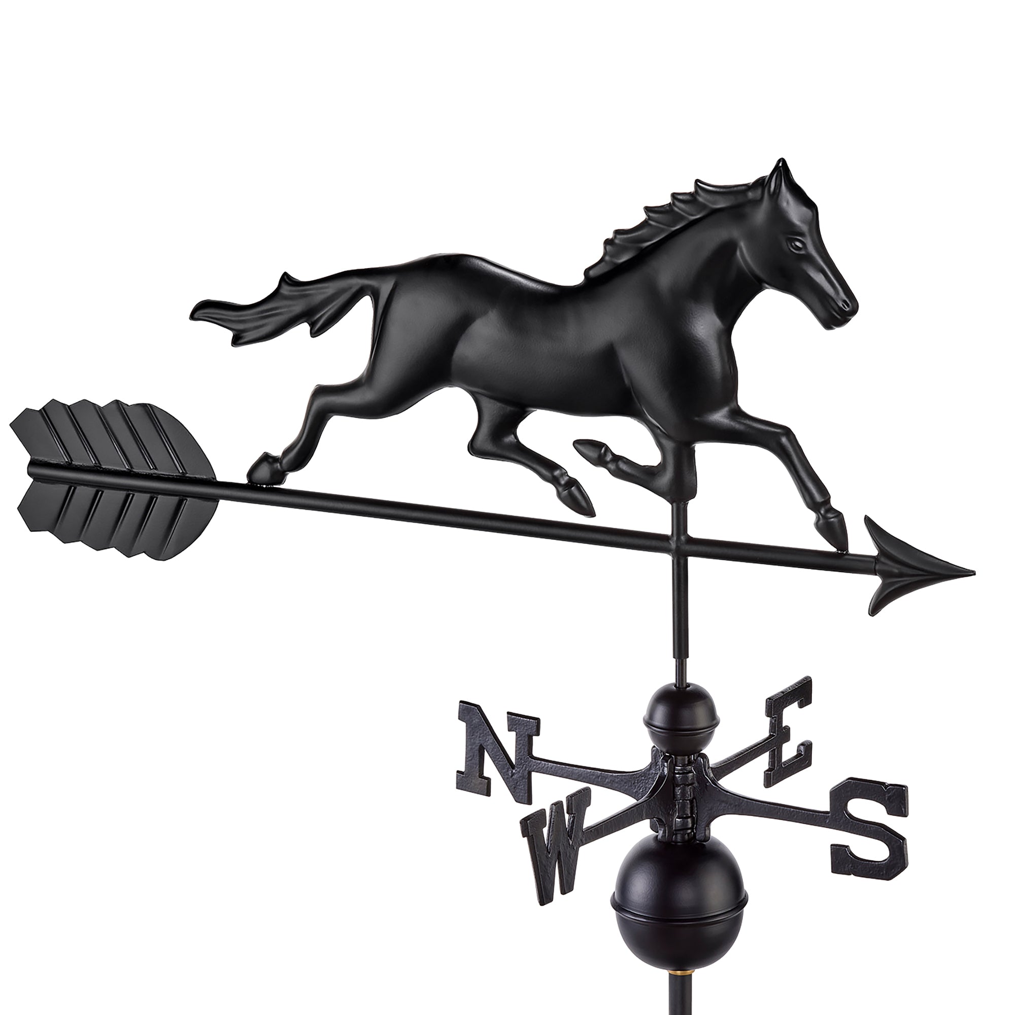 Black Aluminum Trotting Horse - Good Directions