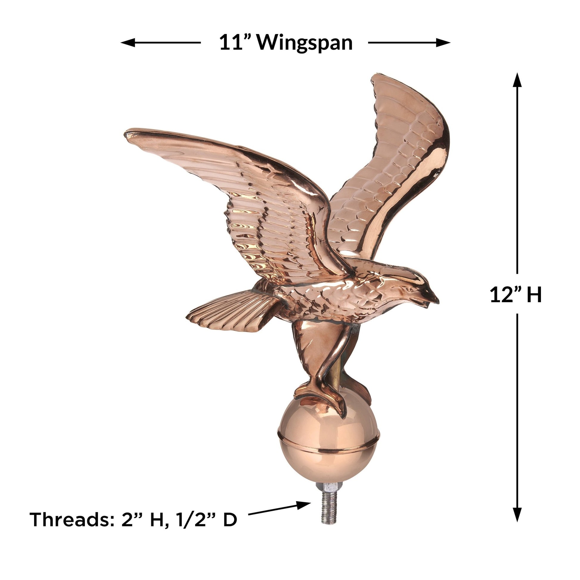 Eagle with Ball Flagpole Topper, 11" Wingspan - Good Directions