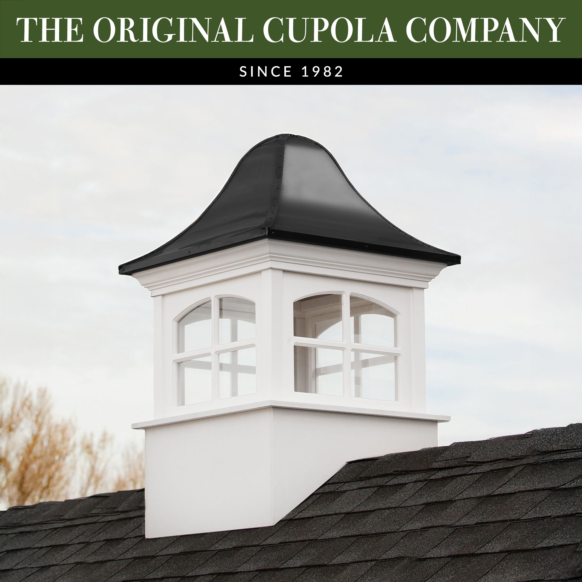 Greenwich Vinyl Cupola with Black Aluminum Roof - Good Directions