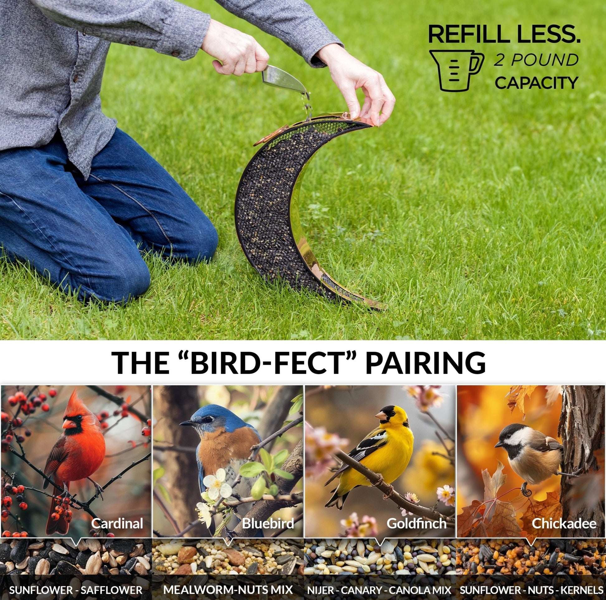 Over The Moon Copper Bird Feeder, With Mesh Panels - Good Directions