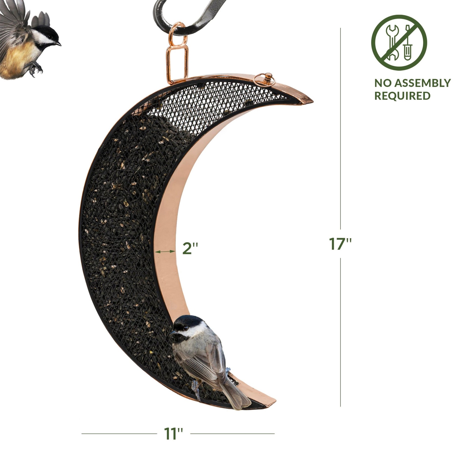Over The Moon Copper Bird Feeder, With Mesh Panels - Good Directions
