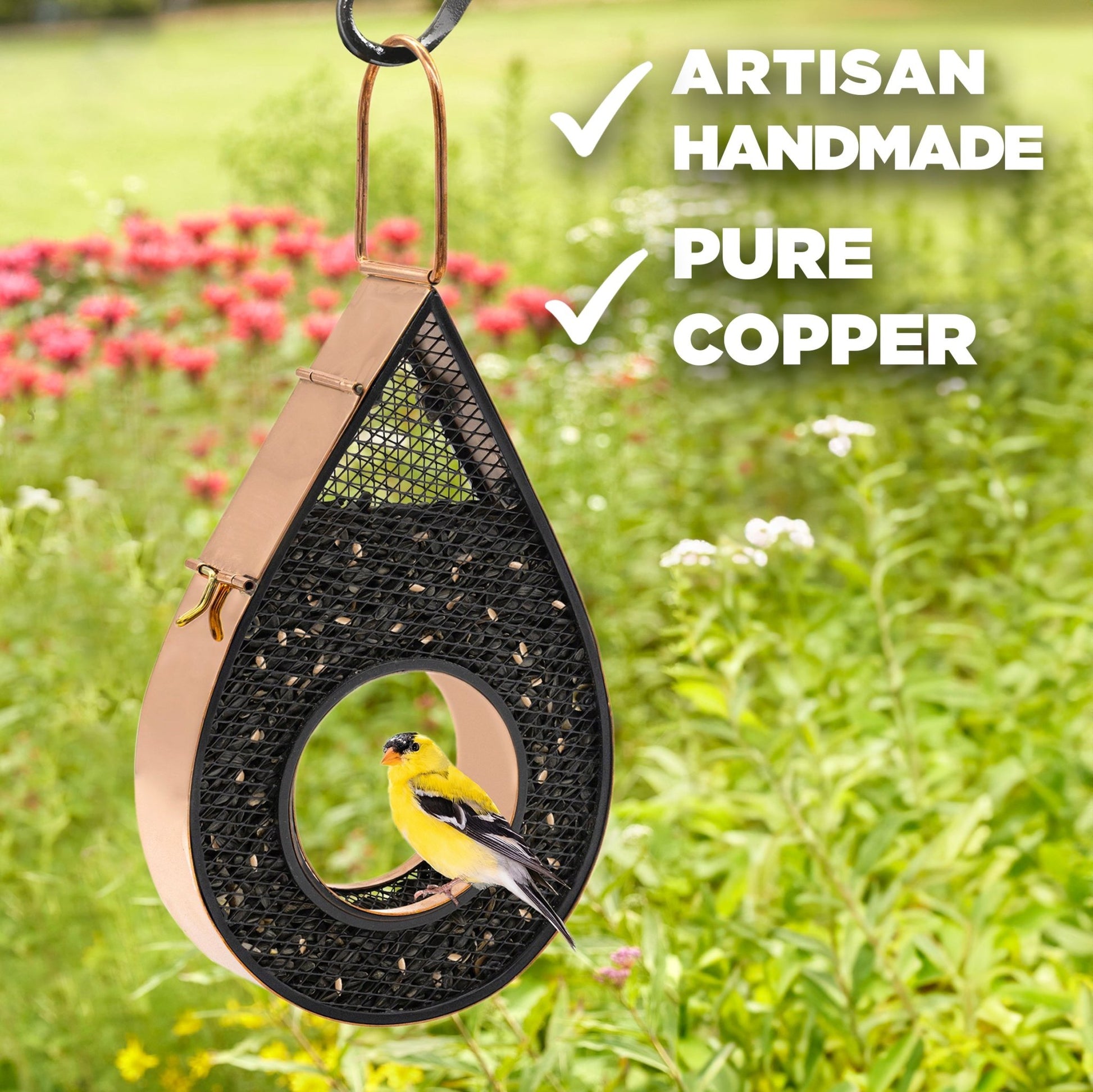 Rain Drop Fly - Thru Copper Bird Feeder Mesh Panels - Good Directions