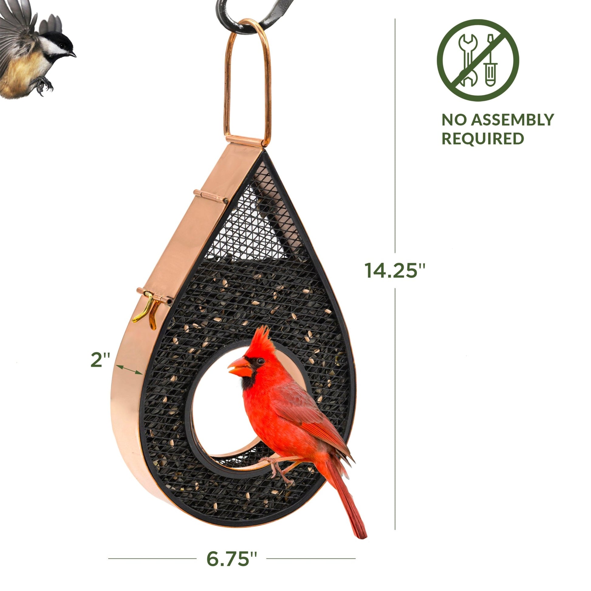 Rain Drop Fly - Thru Copper Bird Feeder Mesh Panels - Good Directions