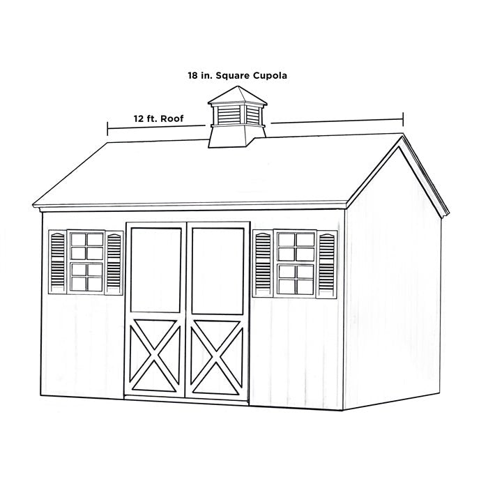 18" Square Coventry Vinyl Cupola with Rooster Weathervane - Good Directions