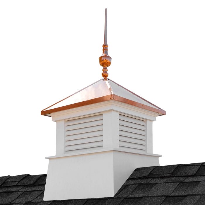 26" Square Manchester Vinyl Cupola with Victoria Finial - Good Directions