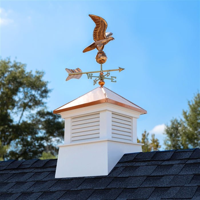 26" Square Manchester Vinyl Cupola with Eagle Weathervane - Good Directions