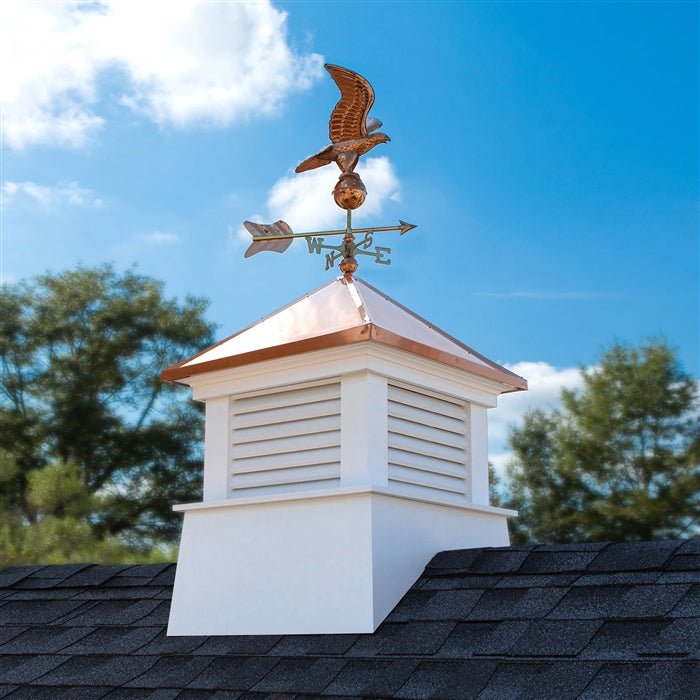 30" Square Manchester Vinyl Cupola with Eagle Weathervane - Good Directions