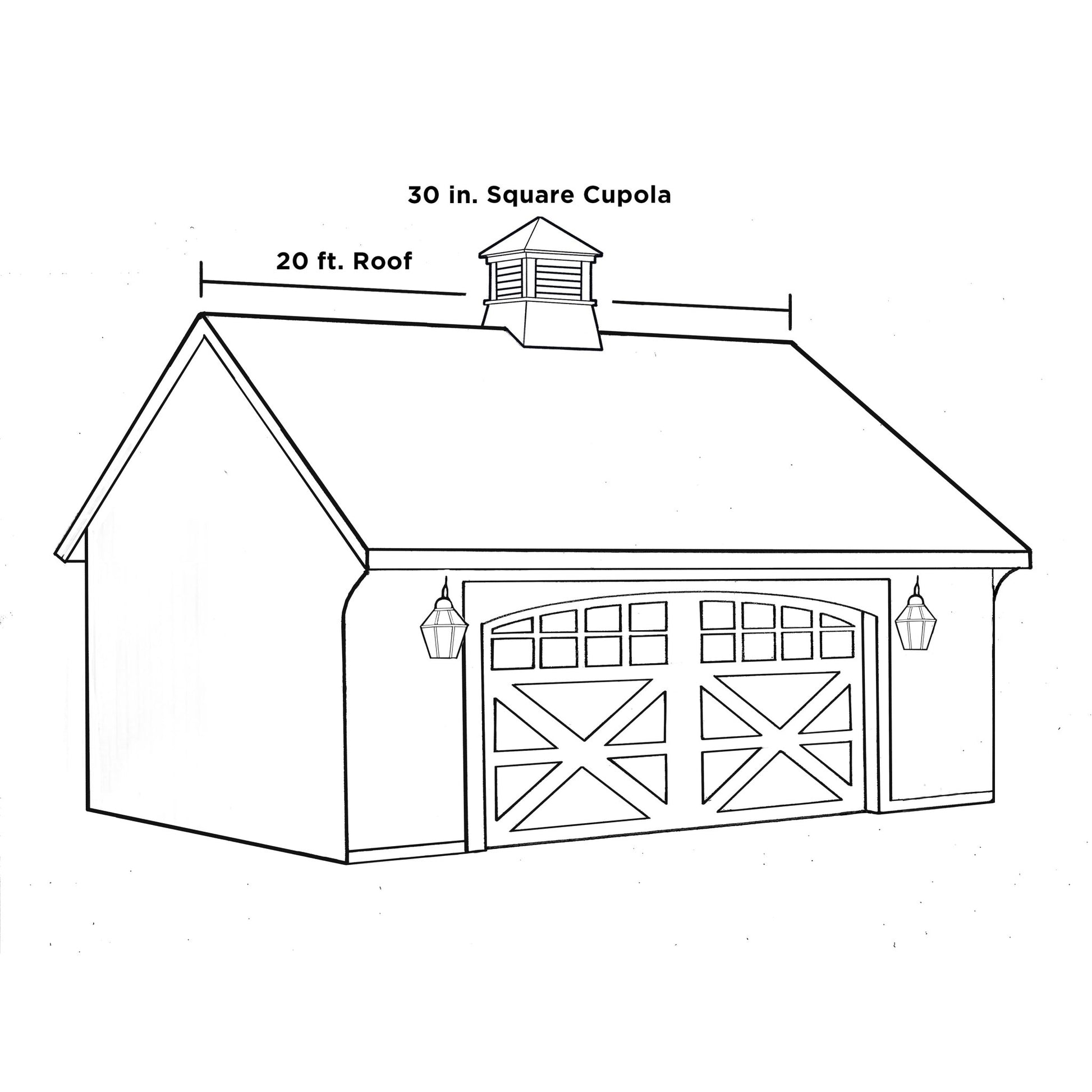 30" Square Coventry Vinyl Cupola with Black Aluminum Roof and Red Rooster Weathervane by Good Directions - Good Directions