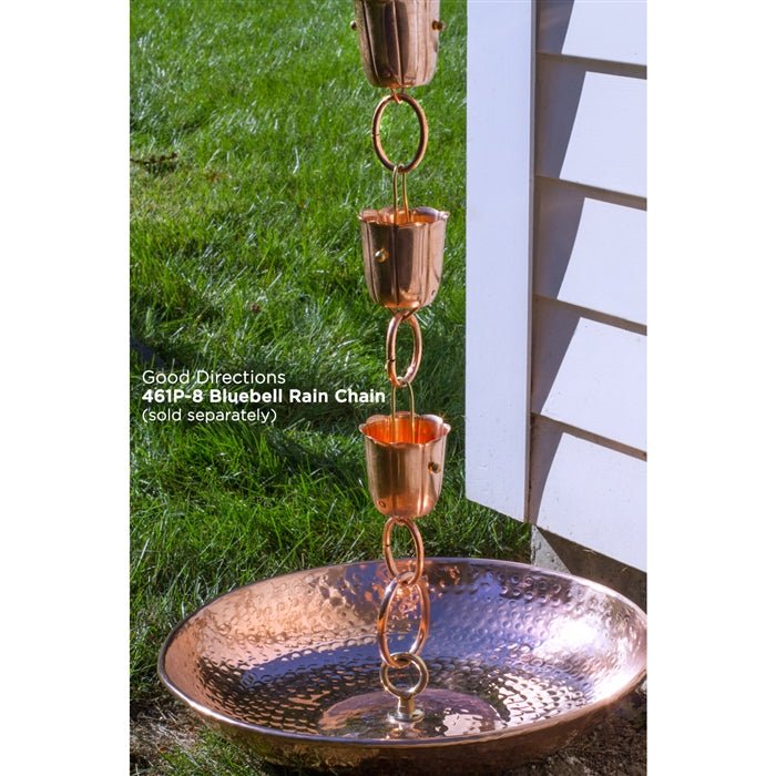 Rain Chain Basin - Large 16.5 in. Diameter, Hand Hammered - Good Directions