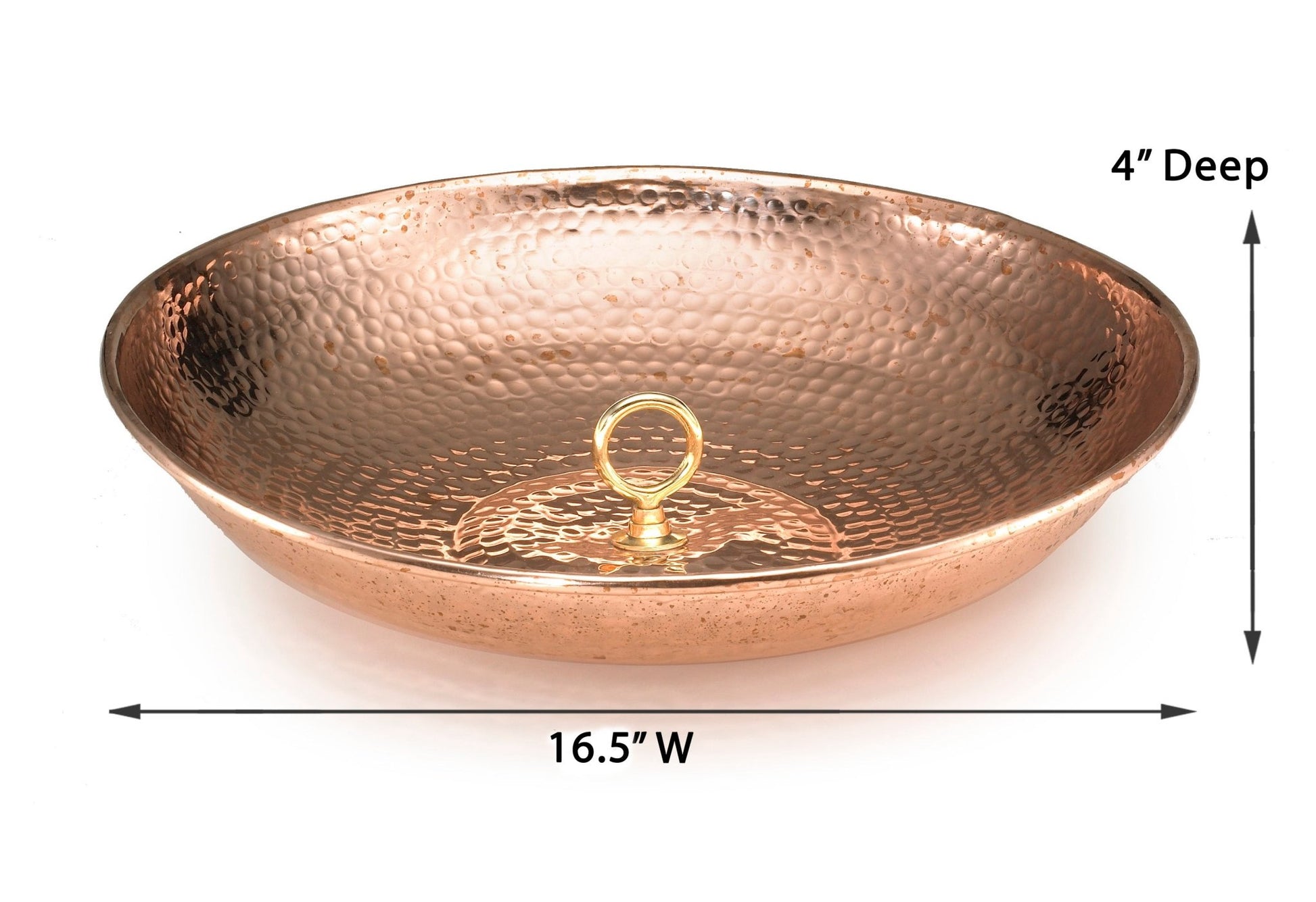 Rain Chain Basin - Large 16.5 in. Diameter, Hand Hammered - Good Directions