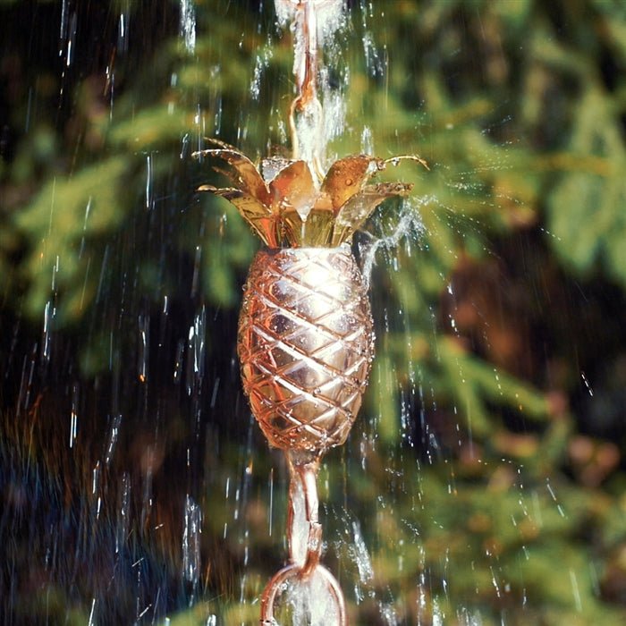 Pineapple Rain Chain - 8.5 ft., with 4 Large Figures - Good Directions