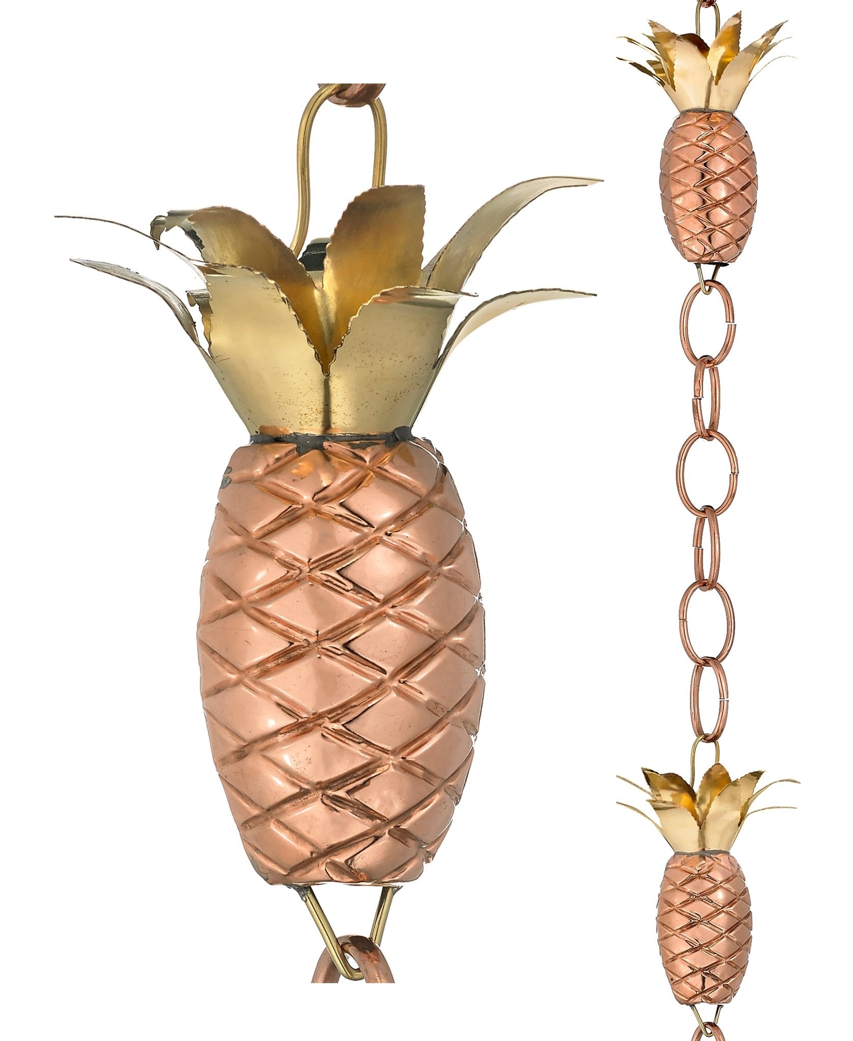 Pineapple Rain Chain - 8.5 ft., with 4 Large Figures - Good Directions