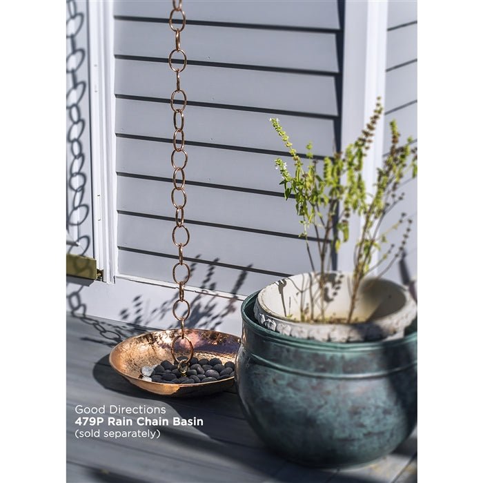 Link Rain Chain - 8.5 ft., with Large Links - Good Directions