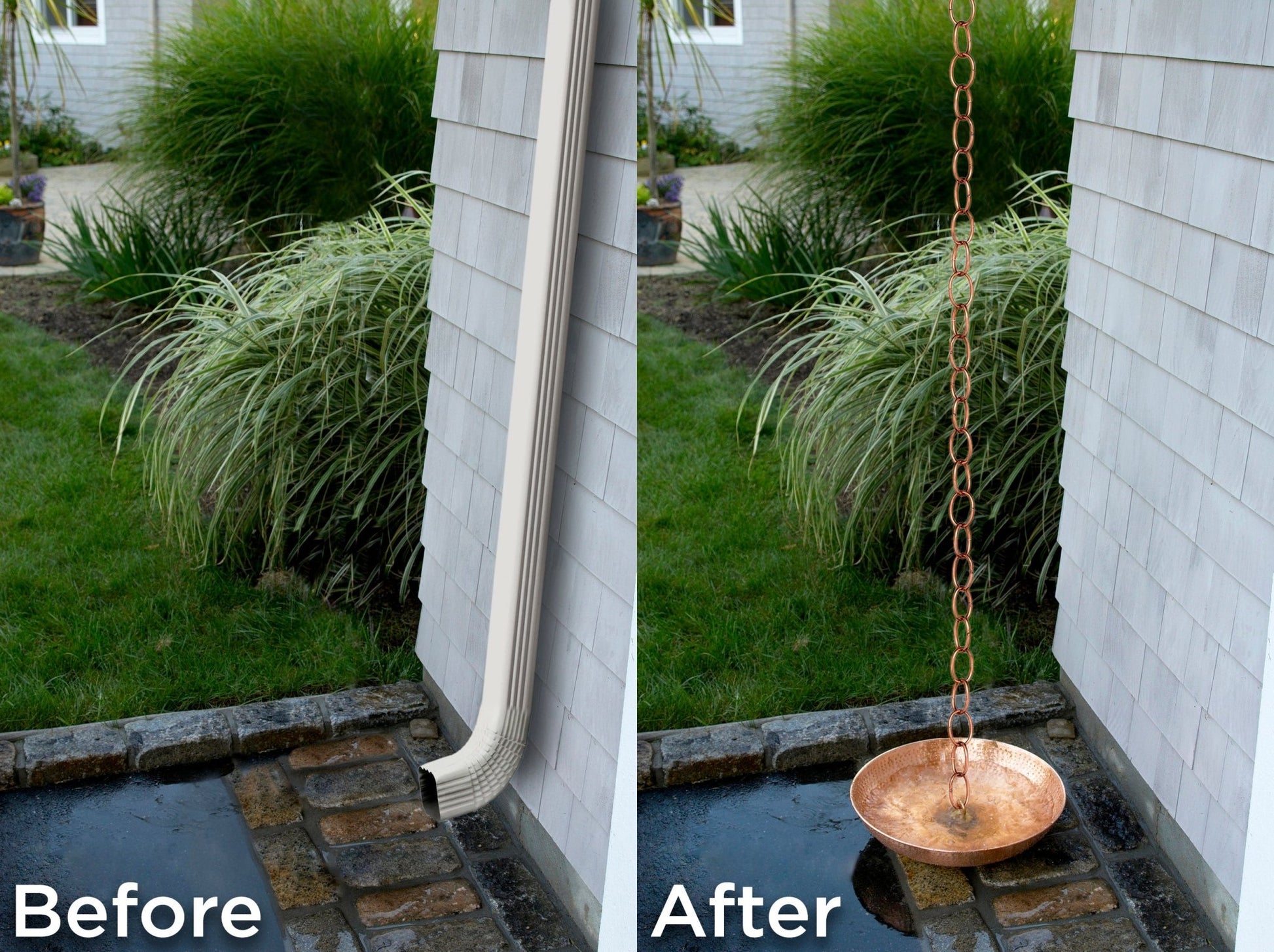 Link Rain Chain - 8.5 ft., with Large Links - Good Directions