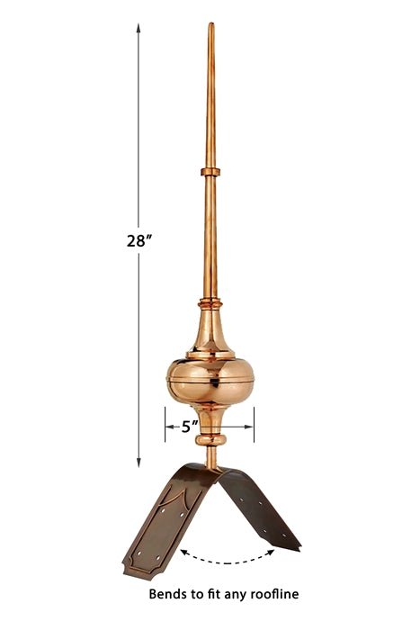 28" Morgana Finial with Decorative Roof Mount   - Good Directions