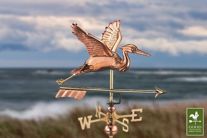 Blue Heron with Arrow Garden Weathervane - Good Directions