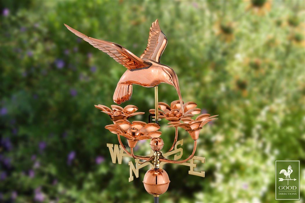 Hummingbird with Flowers Weathervane - Good Directions