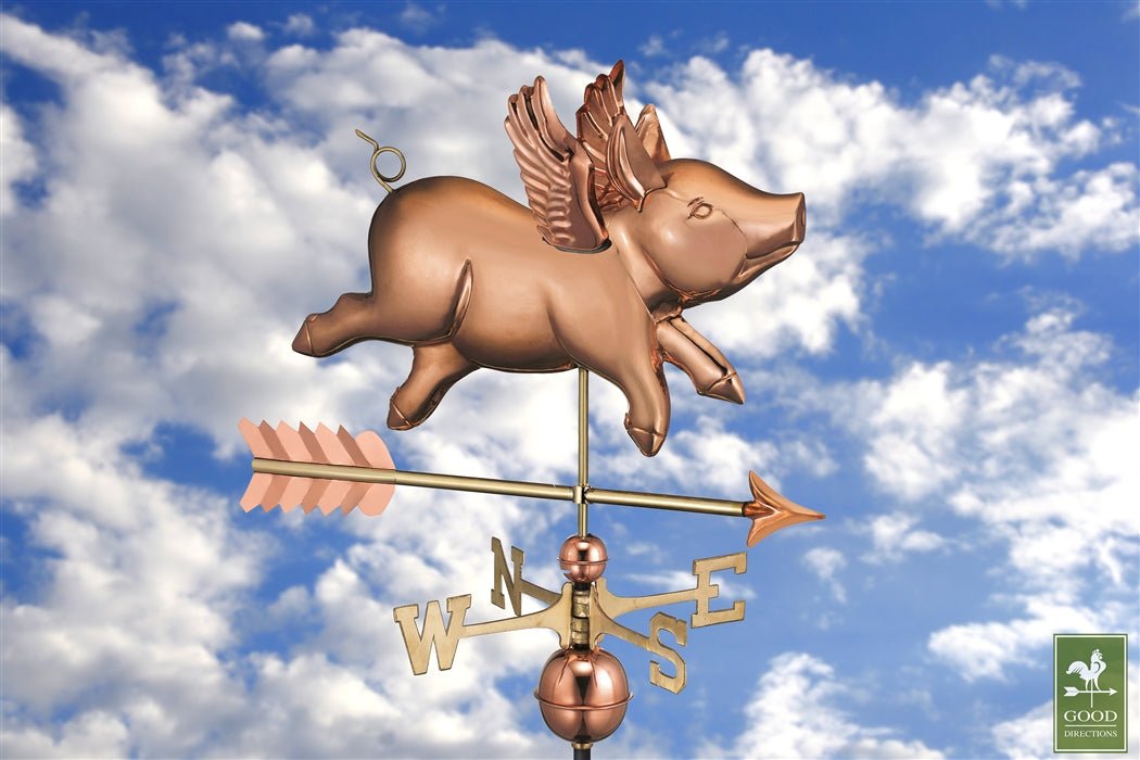 Flying Pig with Arrow Weathervane - Good Directions
