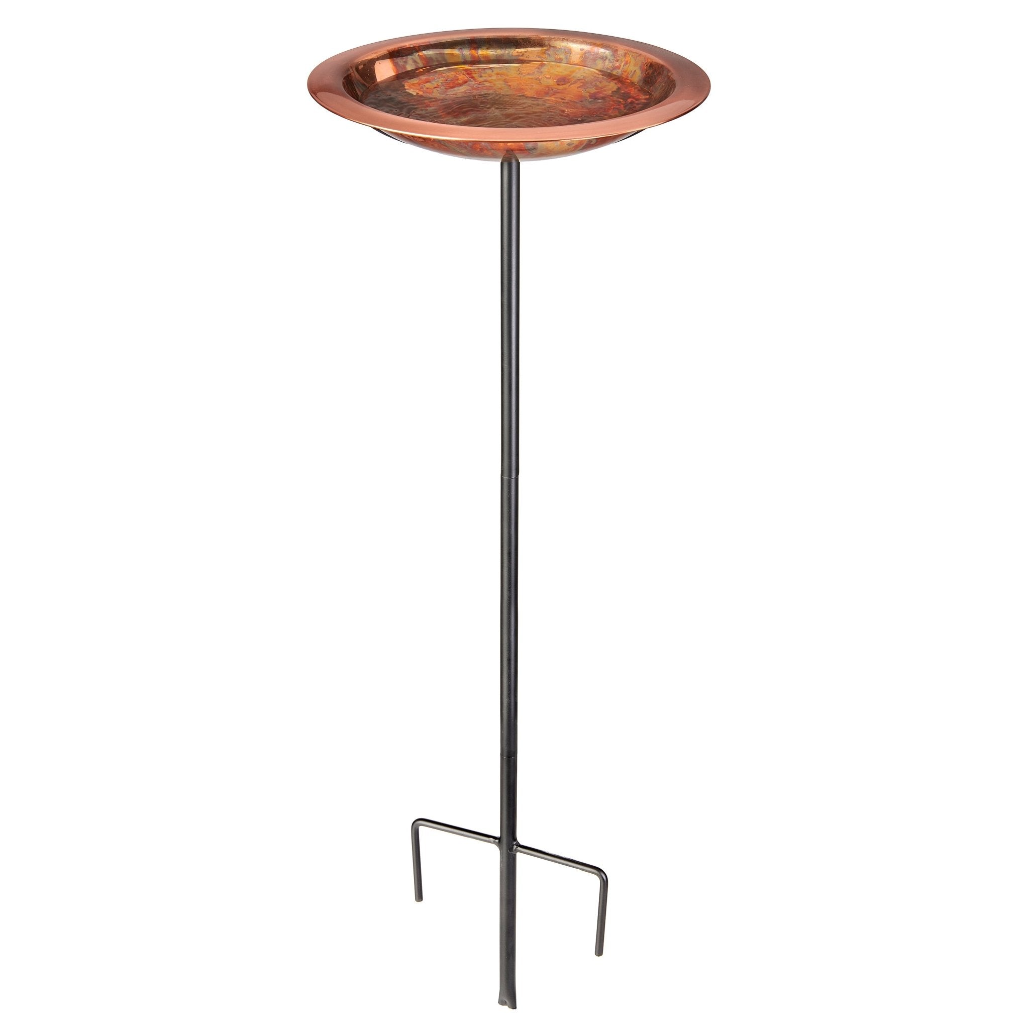 13.5” Fired Finish Birdbath with Garden Pole - Good Directions