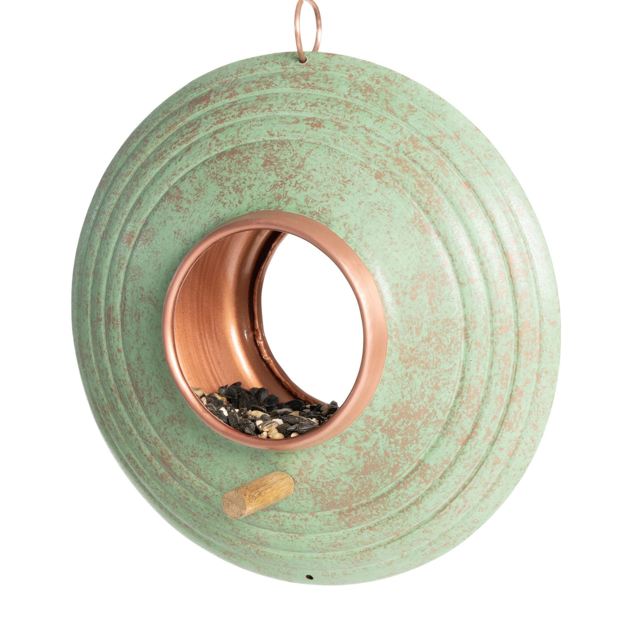 Verde Fly-Thru ™ Bird Feeder, Copper Accents, Multiple Perches - Good Directions