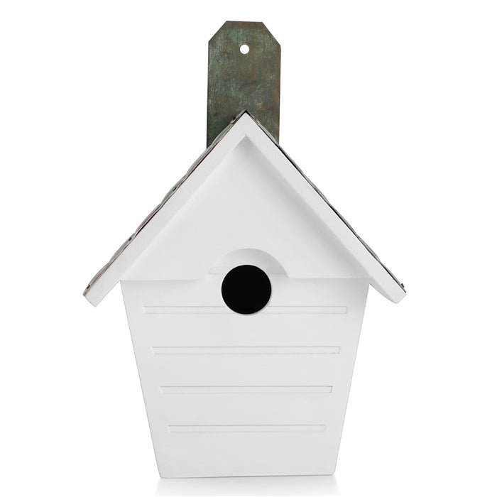 Classic Cottage Bird House – Shingled Verdigris Roof - Good Directions