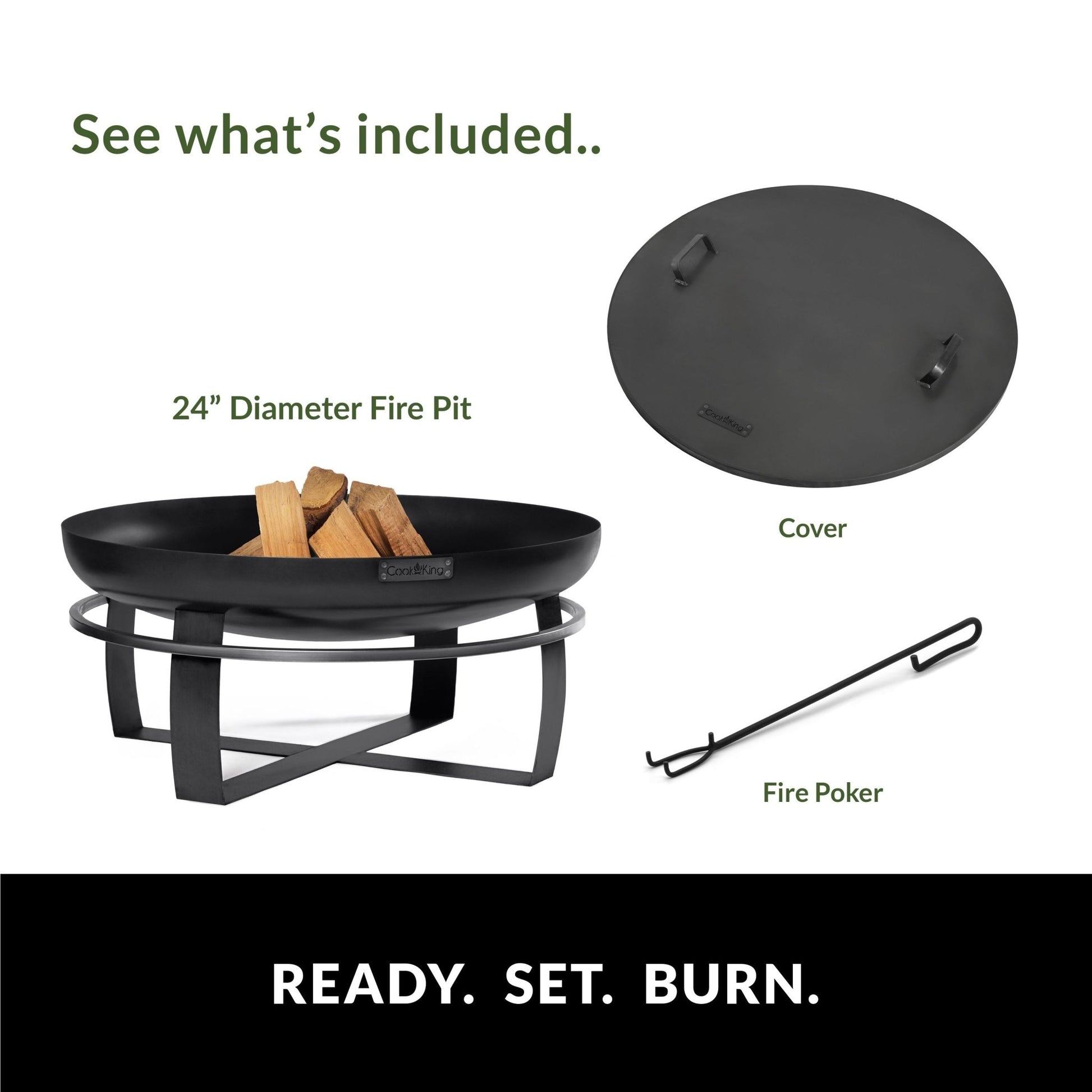 Ignition 24" Fire Pit with Cover Lid - Good Directions