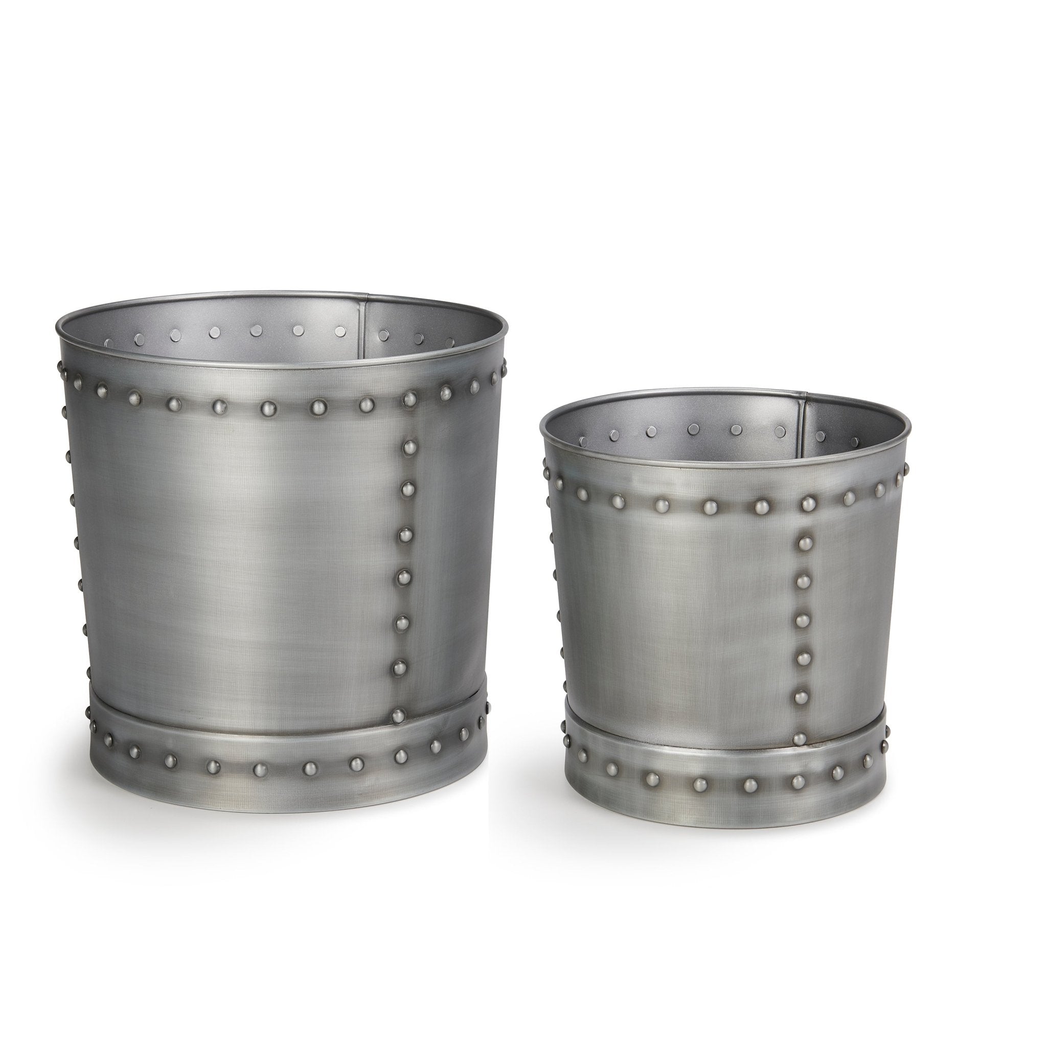 Large Riveted Zinc Planter Set of 2 - Good Directions
