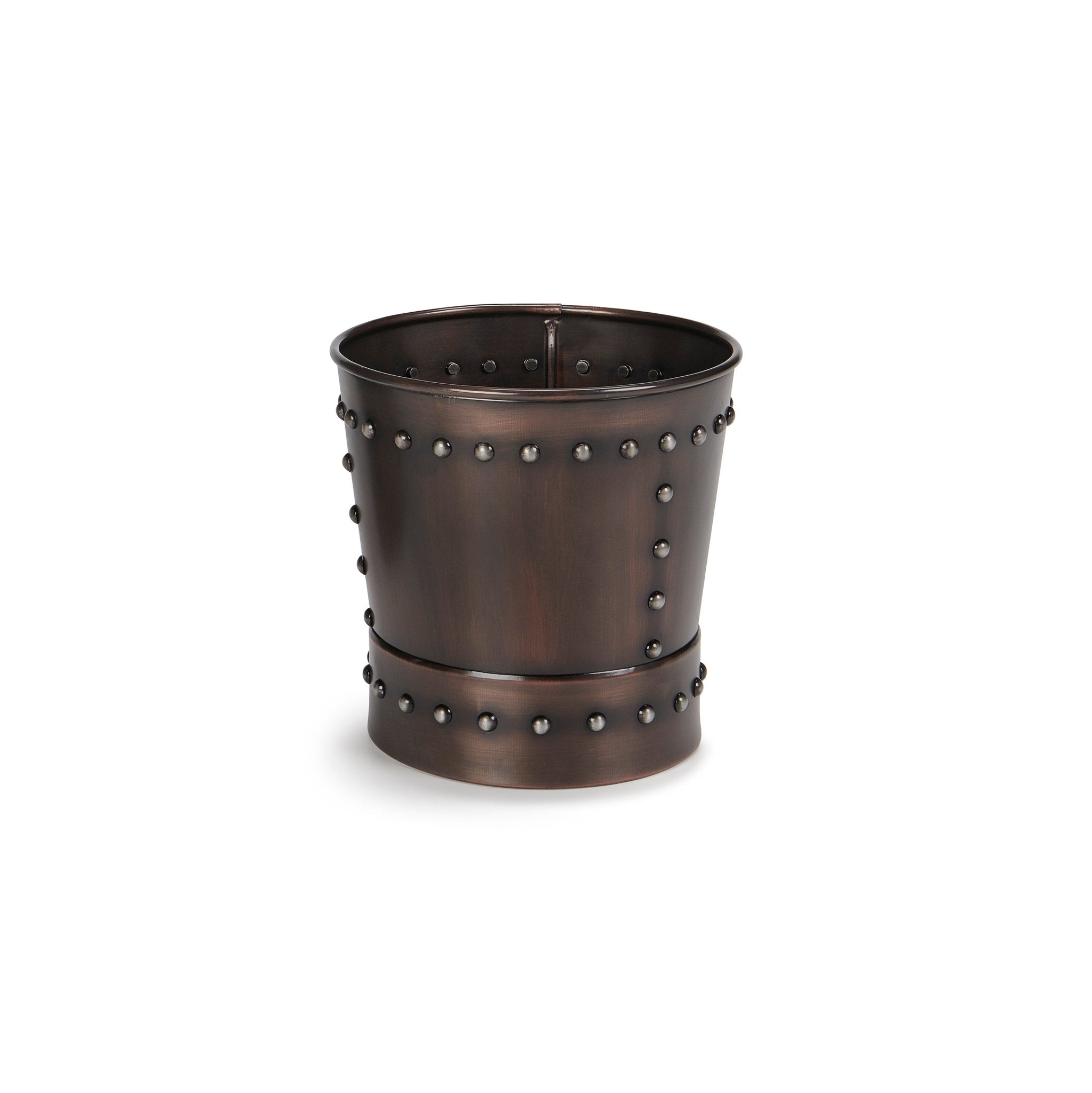 Unique 9 Inch Riveted Bronze Planter - Good Directions
