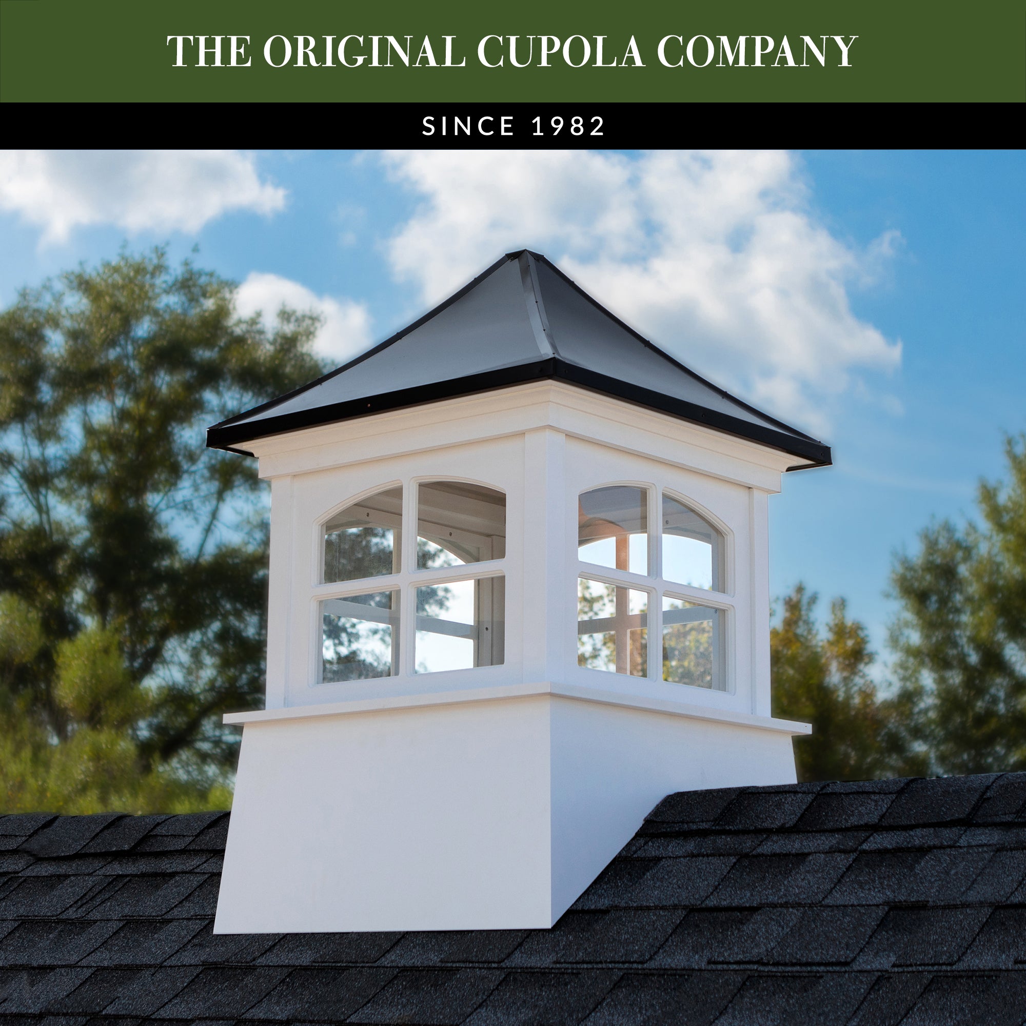 Windsor Vinyl Cupola with Black Aluminum Roof