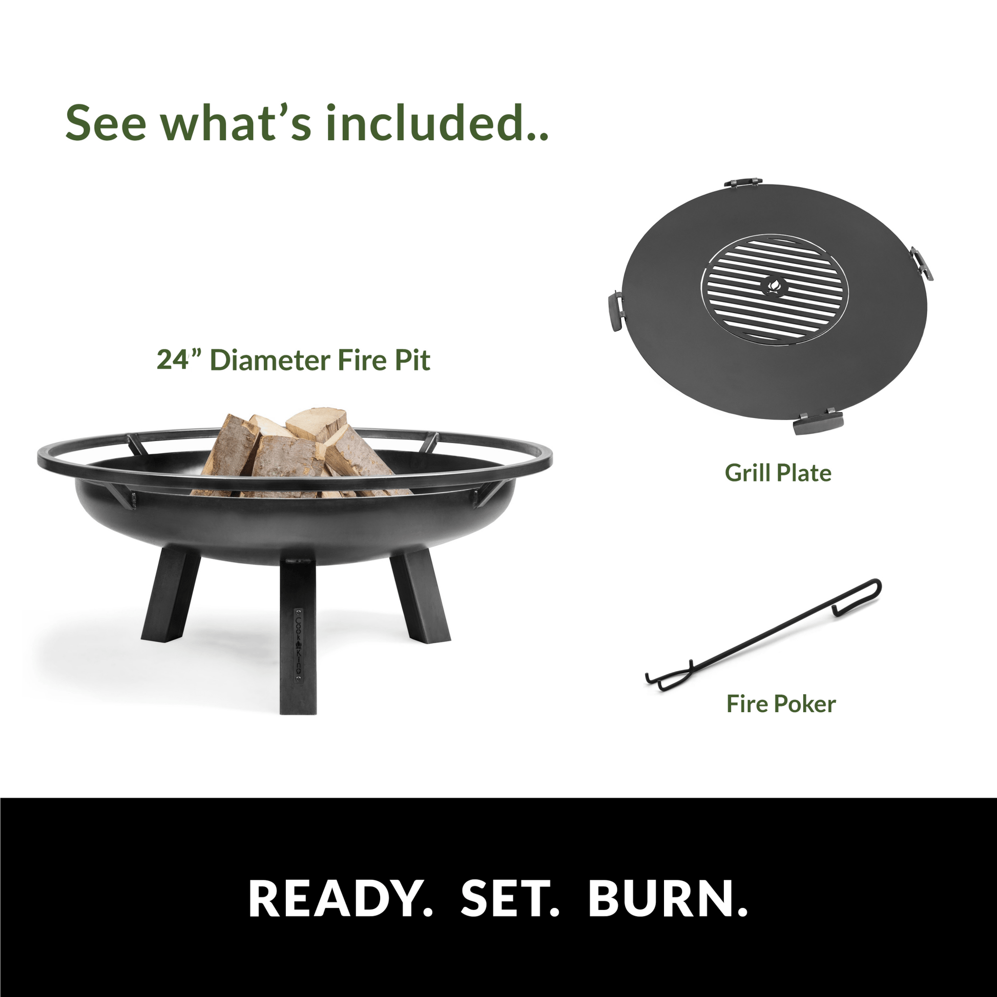 Porto 24" Fire Pit with Grill Plate - Good Directions