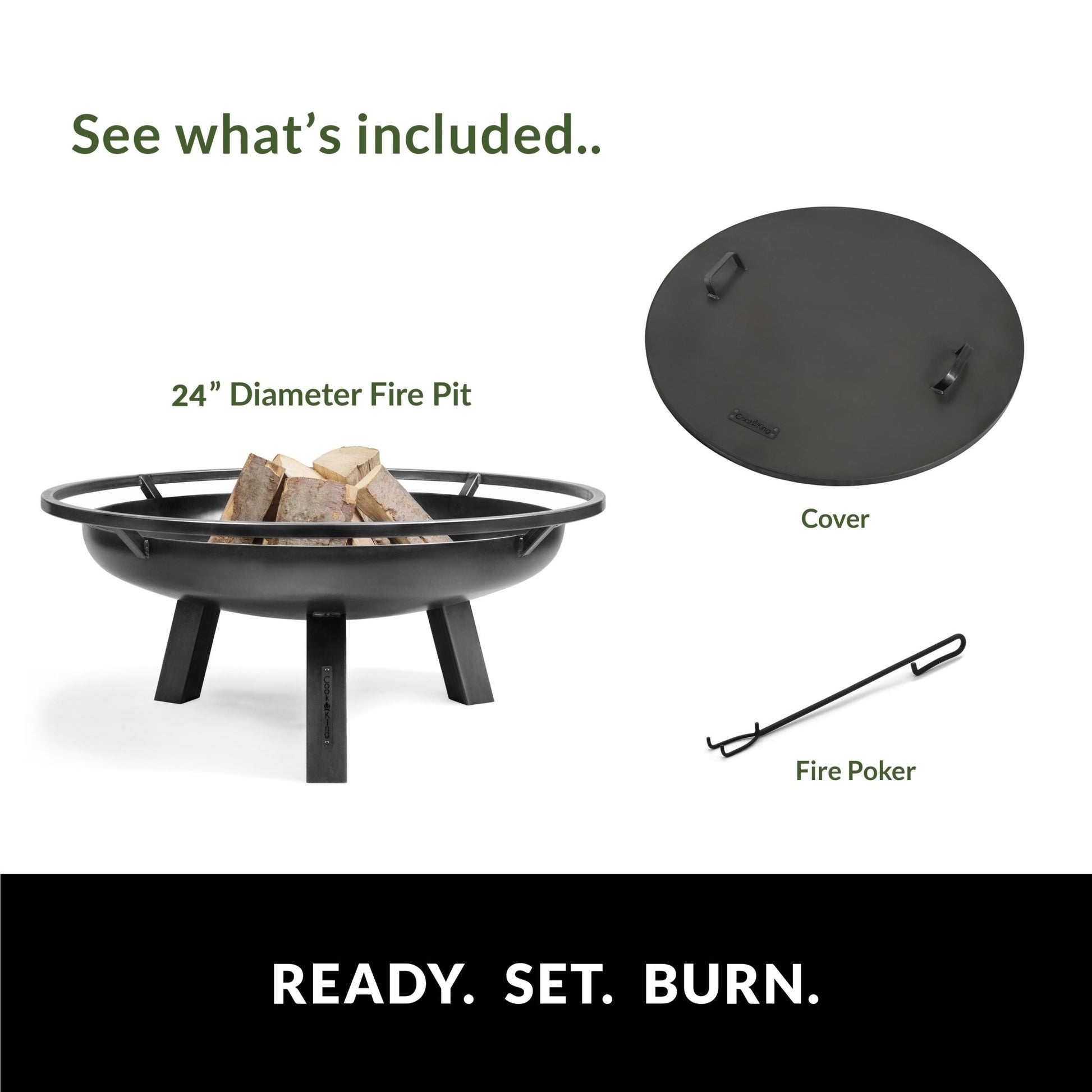 Porto 24" Fire Pit with Cover Lid - Good Directions