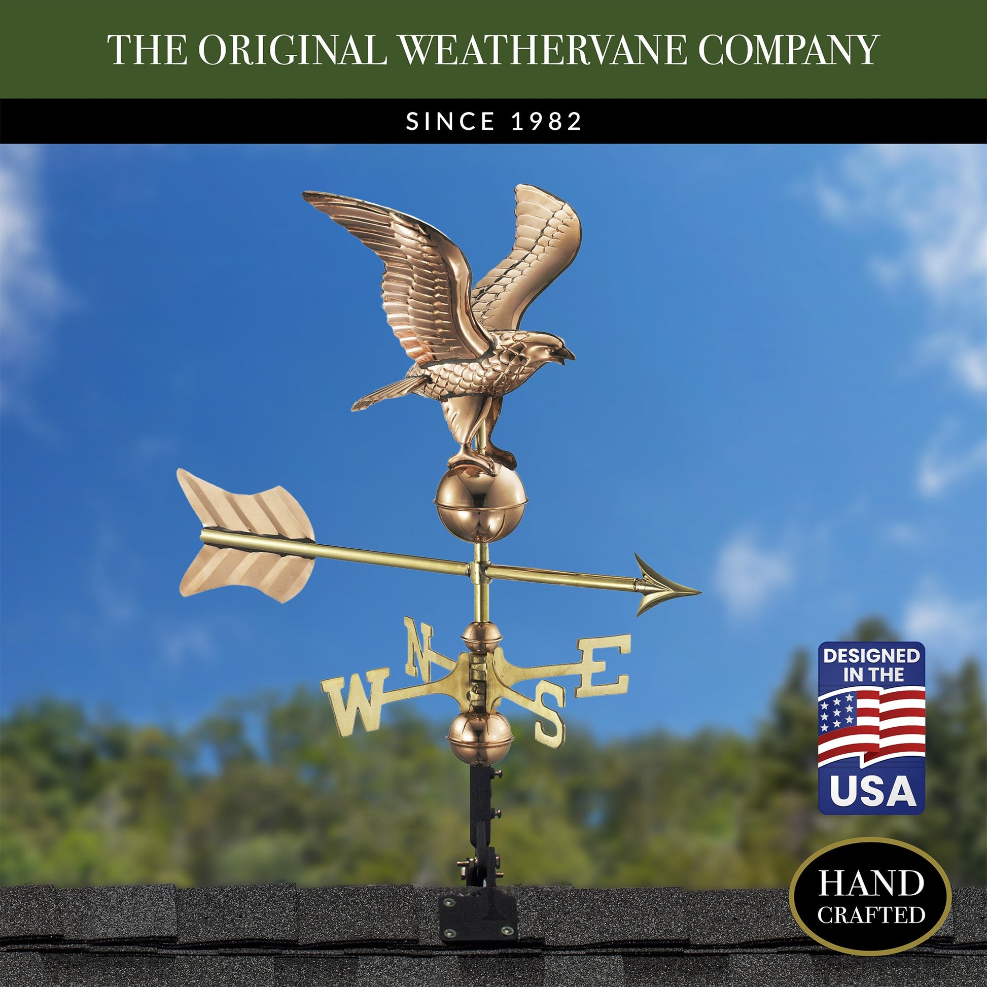 11" Wingspan Eagle Cottage Weathervane - Good Directions