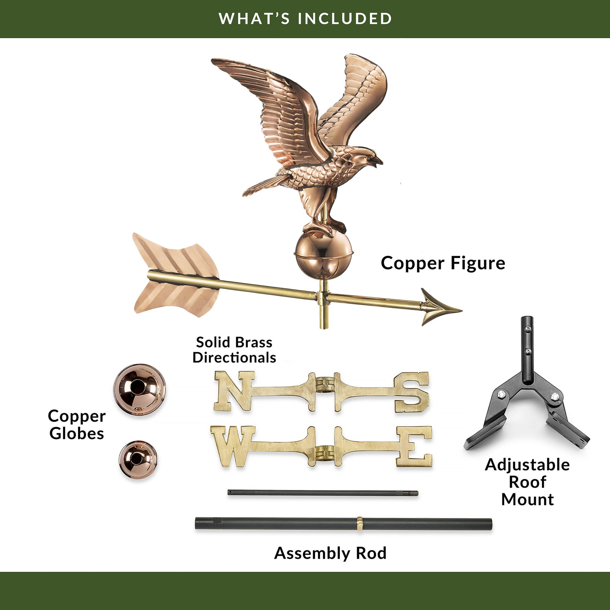 11" Wingspan Eagle Cottage Weathervane - Good Directions