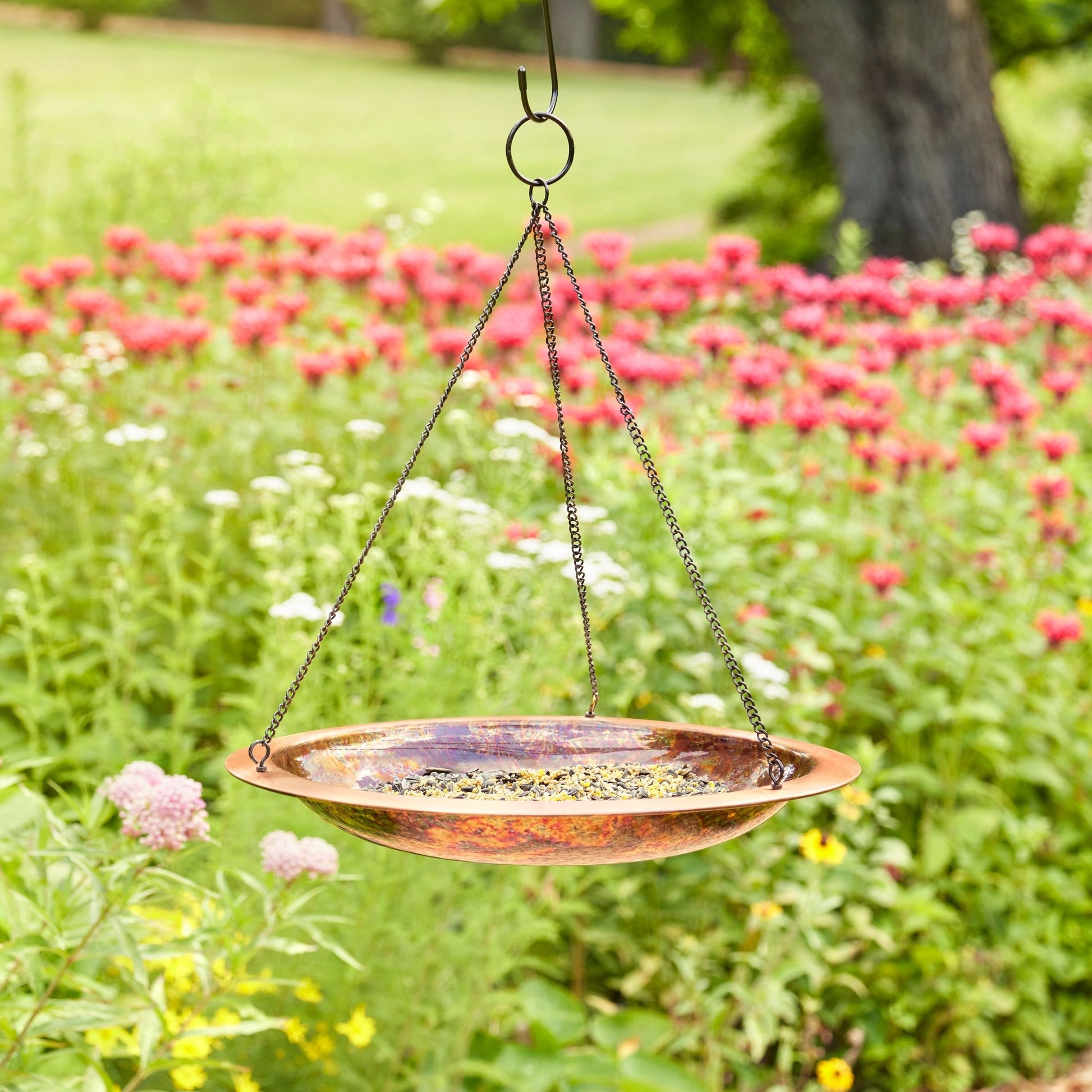 13.5" Hanging Fired Copper Bird Bath - Good Directions