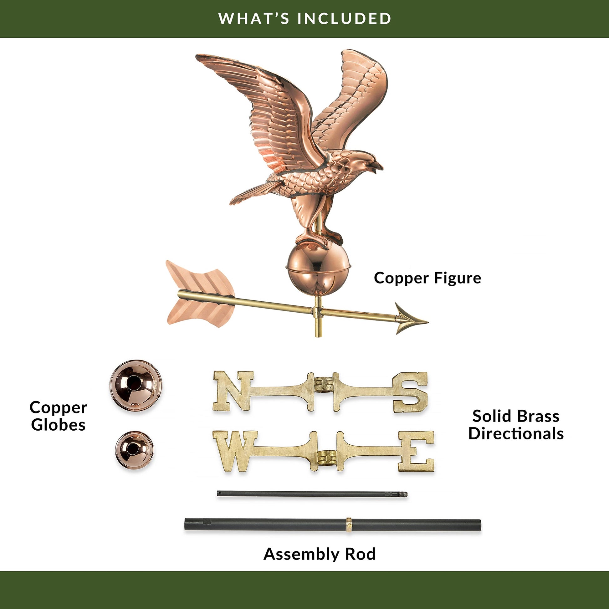 16" Wingspan Eagle Cottage Weathervane - Good Directions