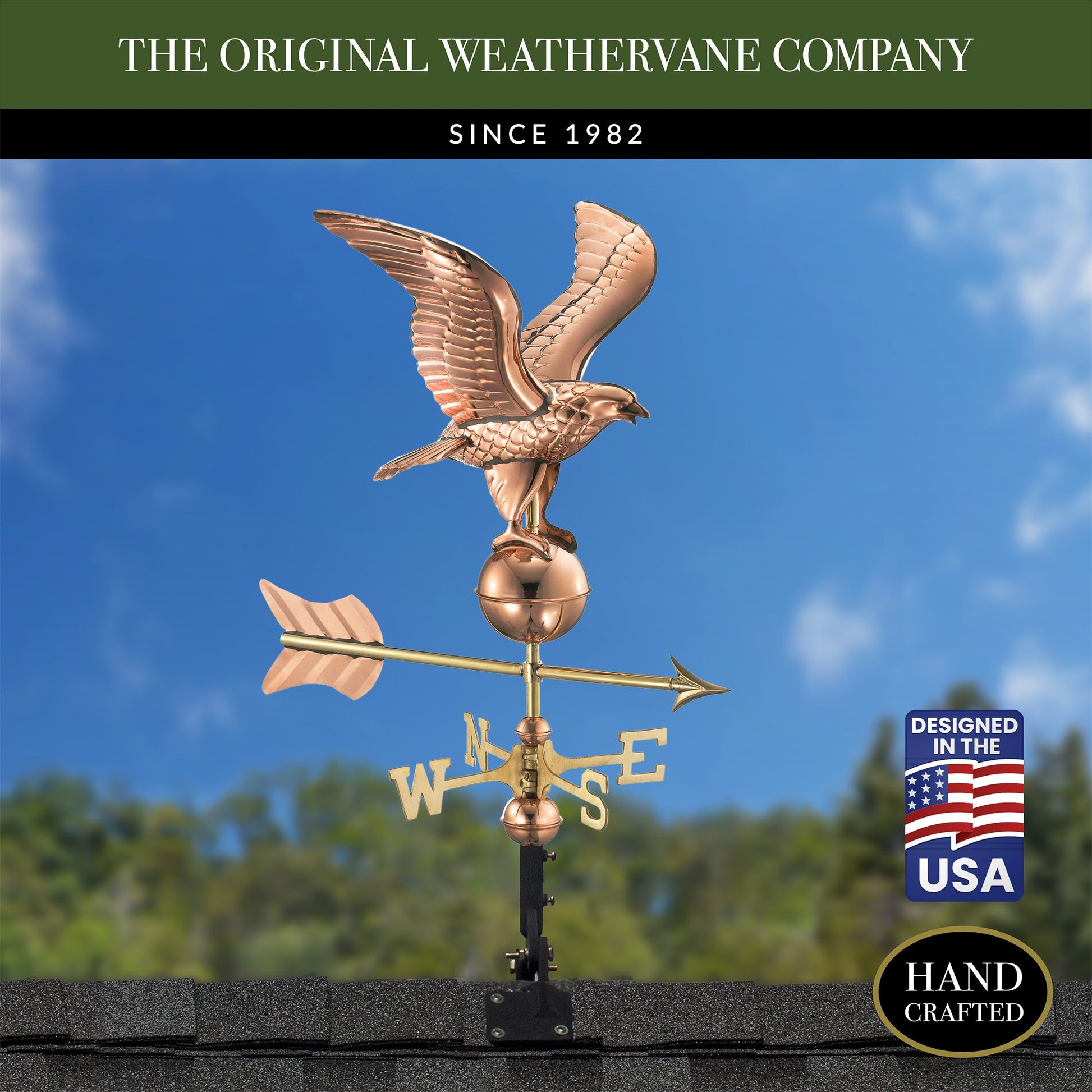 16" Wingspan Eagle Cottage Weathervane - Good Directions