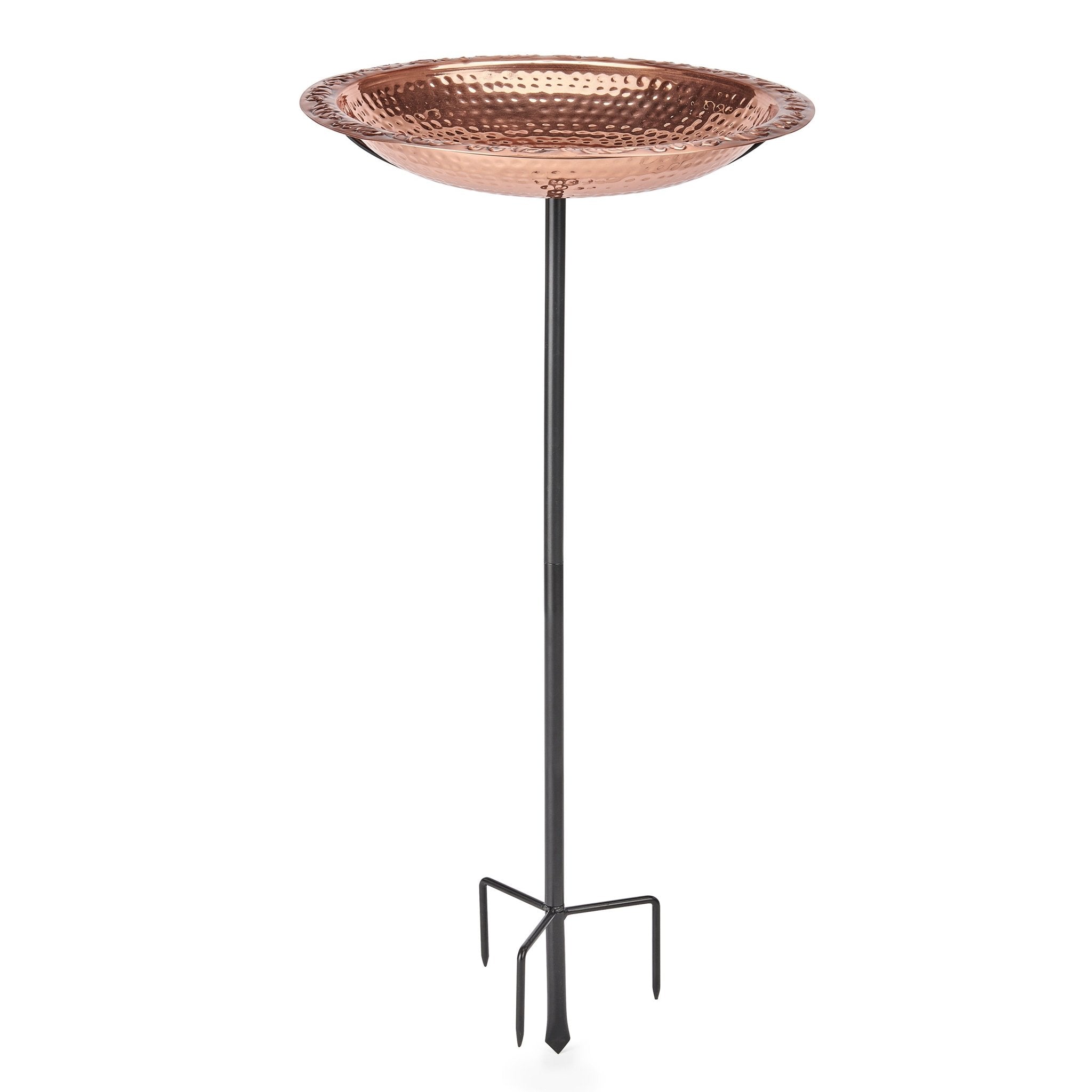 18” Copper Birdbath with Garden Pole - Good Directions