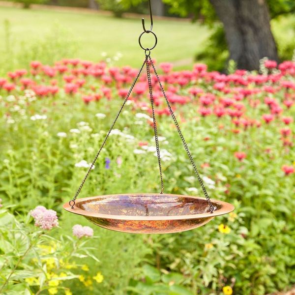 18" Hanging Fired Copper Bird Bath - Good Directions